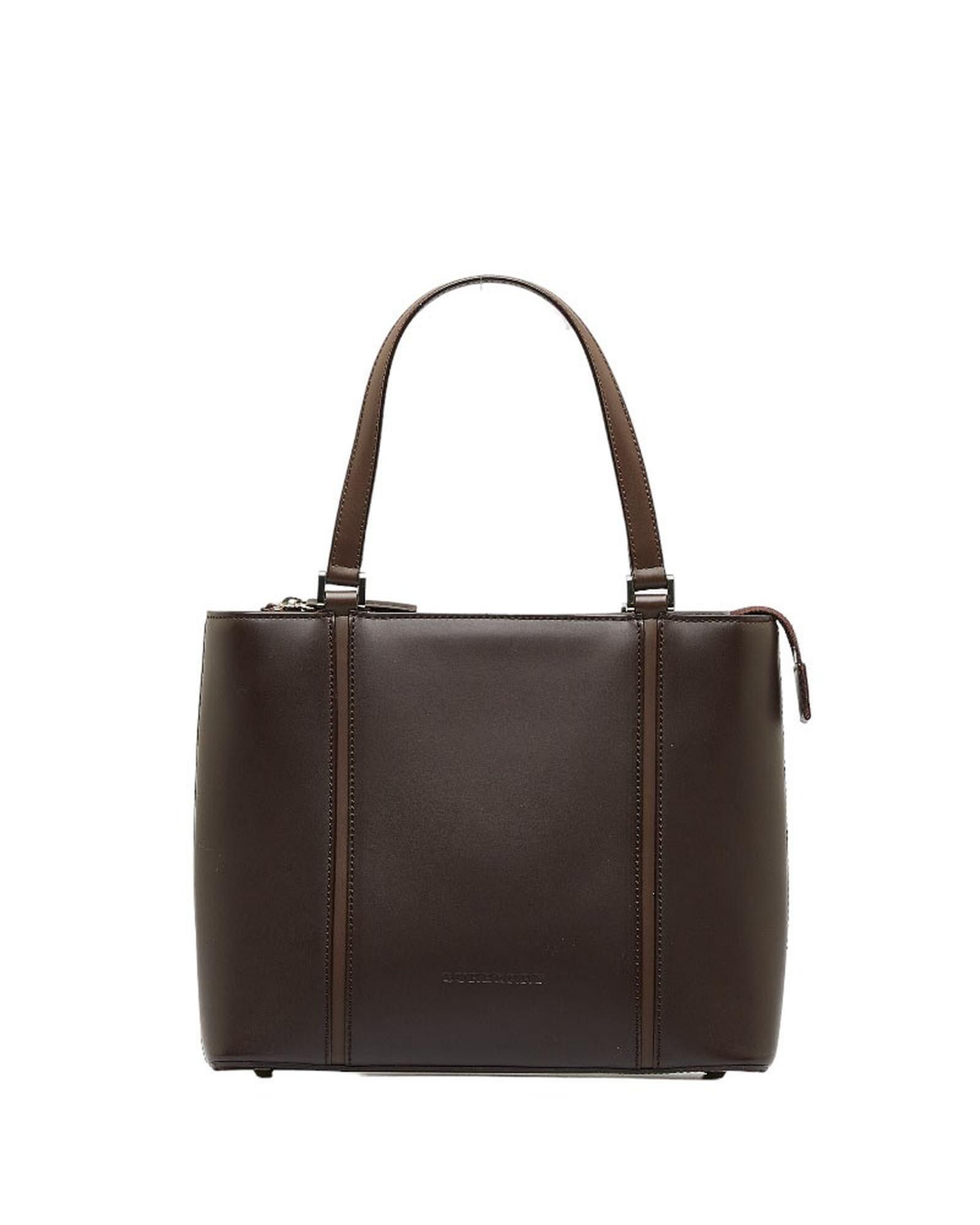 image of Burberry Brown Leather Square Handbag - Ab Condition, Women's