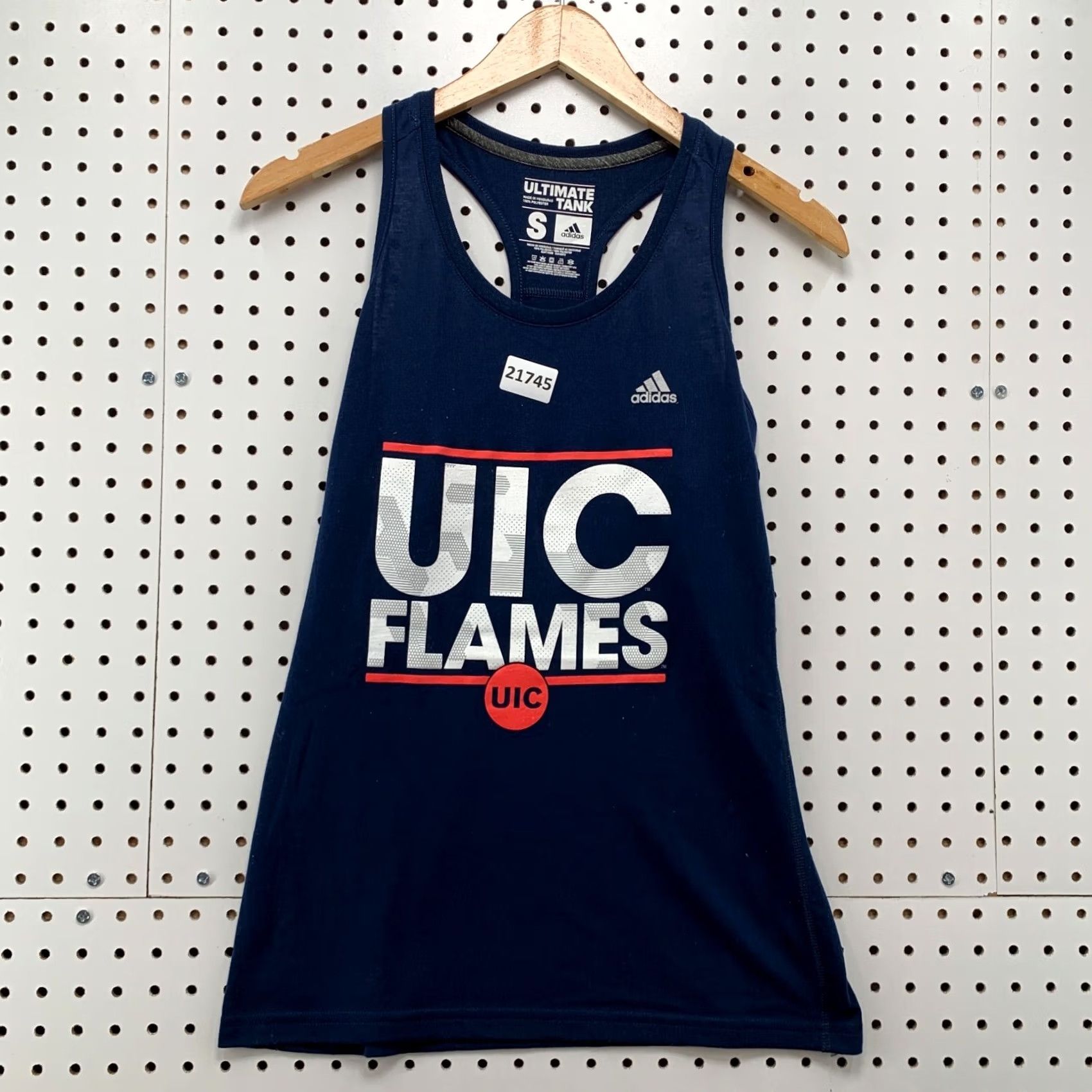 Adidas UIC Flames Adidas Tank Top Womens Small Racerback Navy Blue 16x26 XS S? Size S / US 4 / IT 40 - 2 Thumbnail