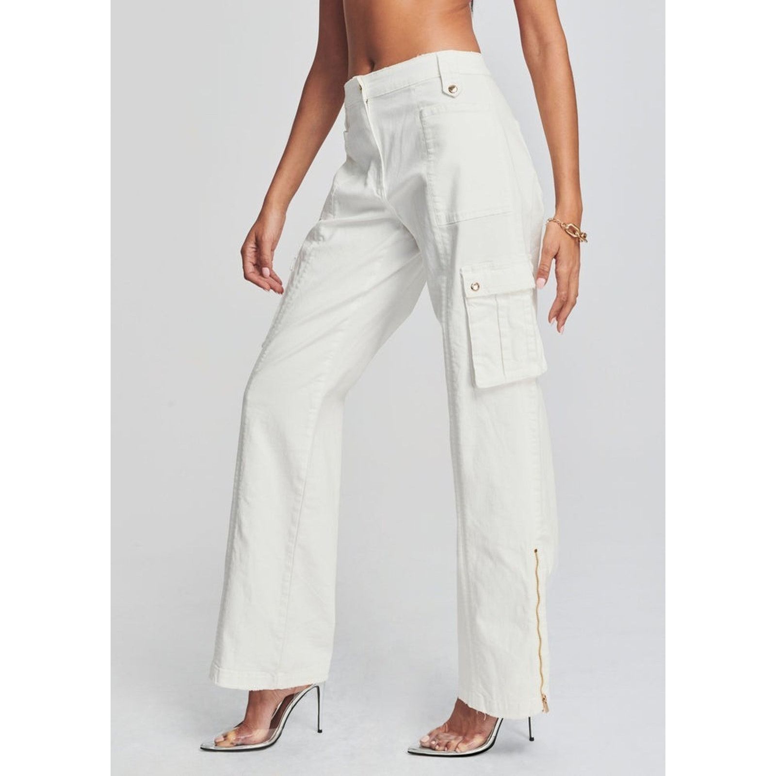 SER.O.YA SER.O.YA $345 Annika High Waisted Wide Leg Ruched Cargo 26 Size 26" / US 2 / IT 38 - 5 Thumbnail