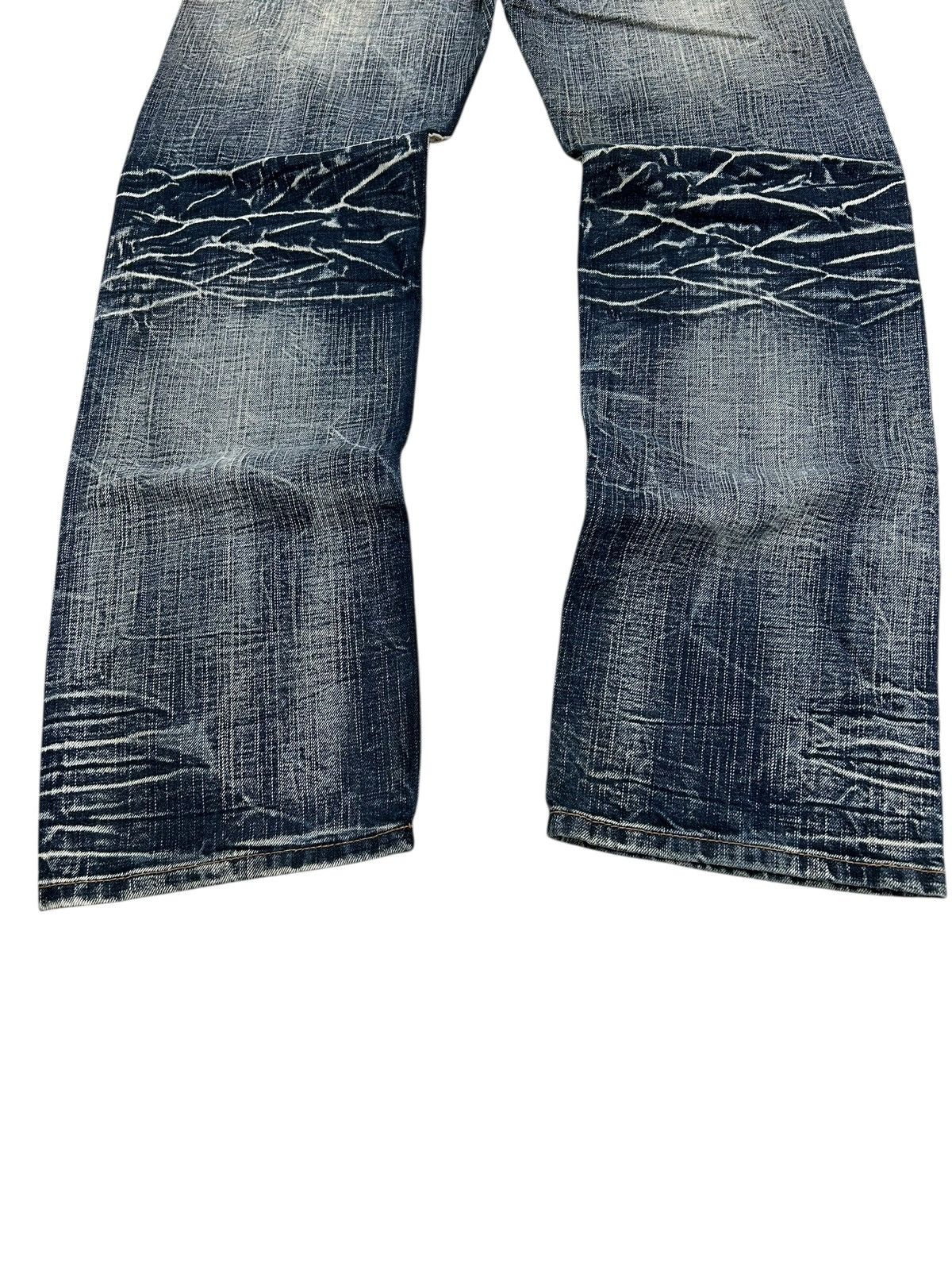 Le Grande Bleu (L.G.B.) Vintage Sorridere Washed Whisker Distressed Size US 33 - 13 Thumbnail