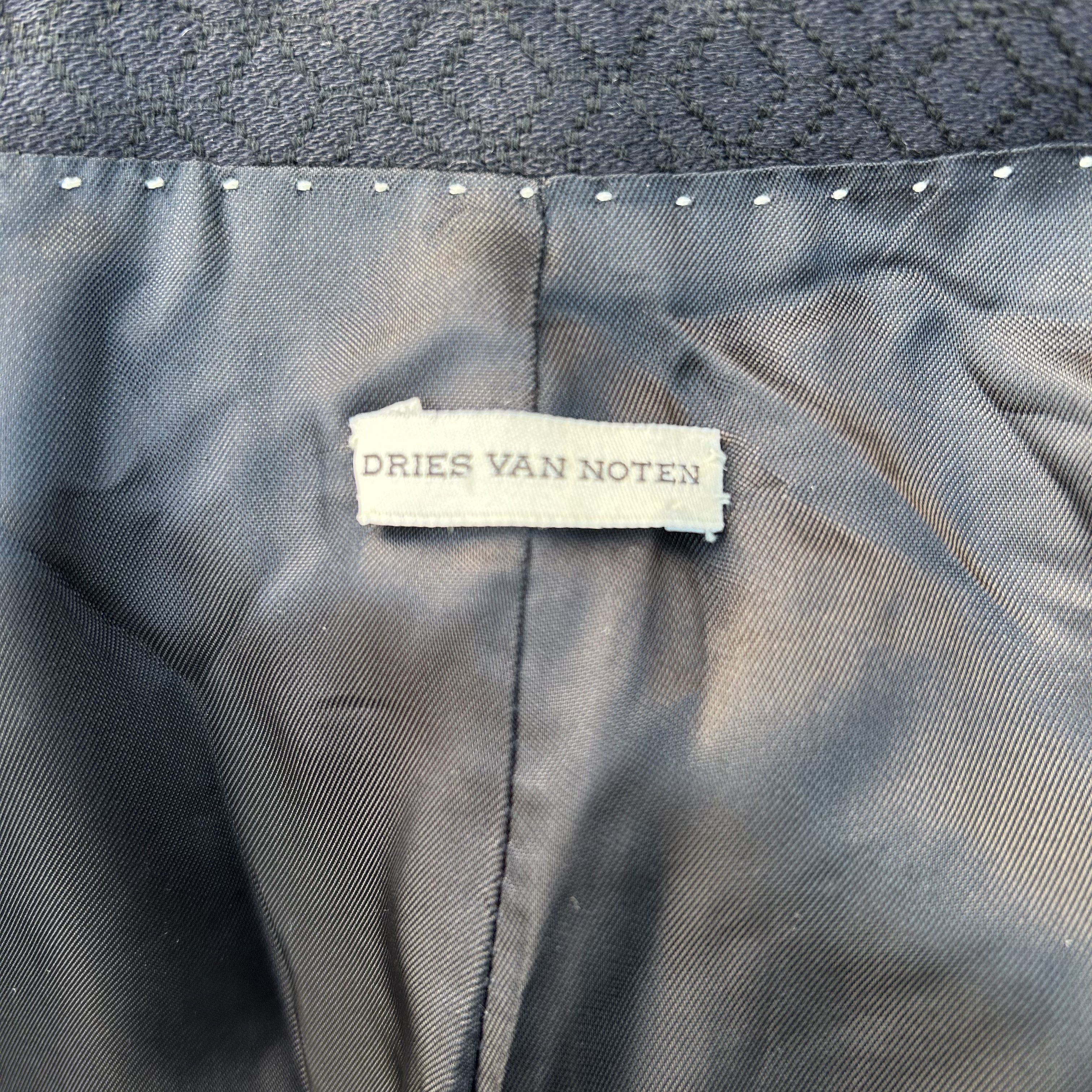 Dries Van Noten Dries van Noten Black Blazer with Subtle Pattern Jacket Size 52R - 7 Thumbnail