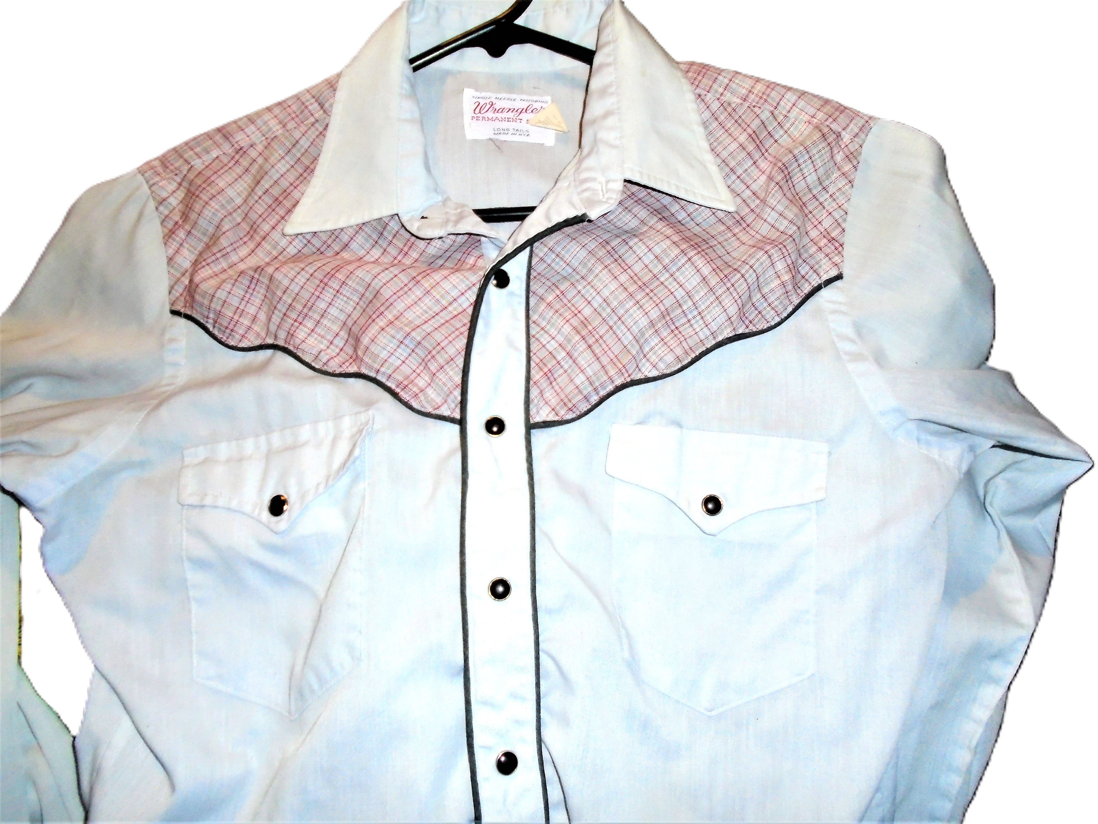 Wrangler Vintage Wrangler Light Blue Cowboy Shirt M Size US M / EU 48-50 / 2 - 5 Thumbnail