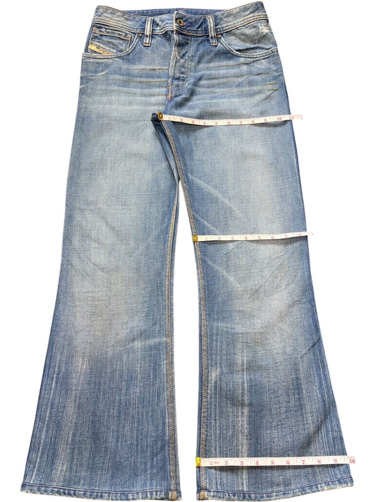 Diesel Vintage Italy Diesel Faded Wash Distress Flare Jeans Size US 29 - 8 Thumbnail