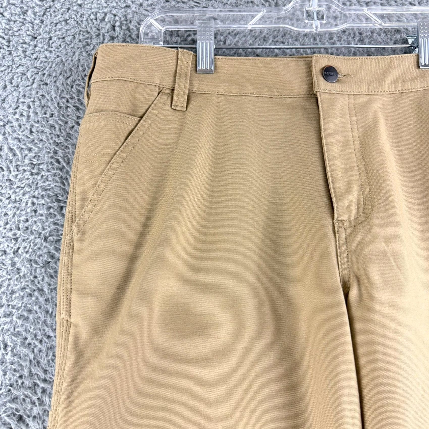 Carhartt Carhartt Original Fit Canvas Work Pants Womens 14W Short Tan Stretch Straight Leg Size 36" / US 14 / IT 50 - 2 Thumbnail