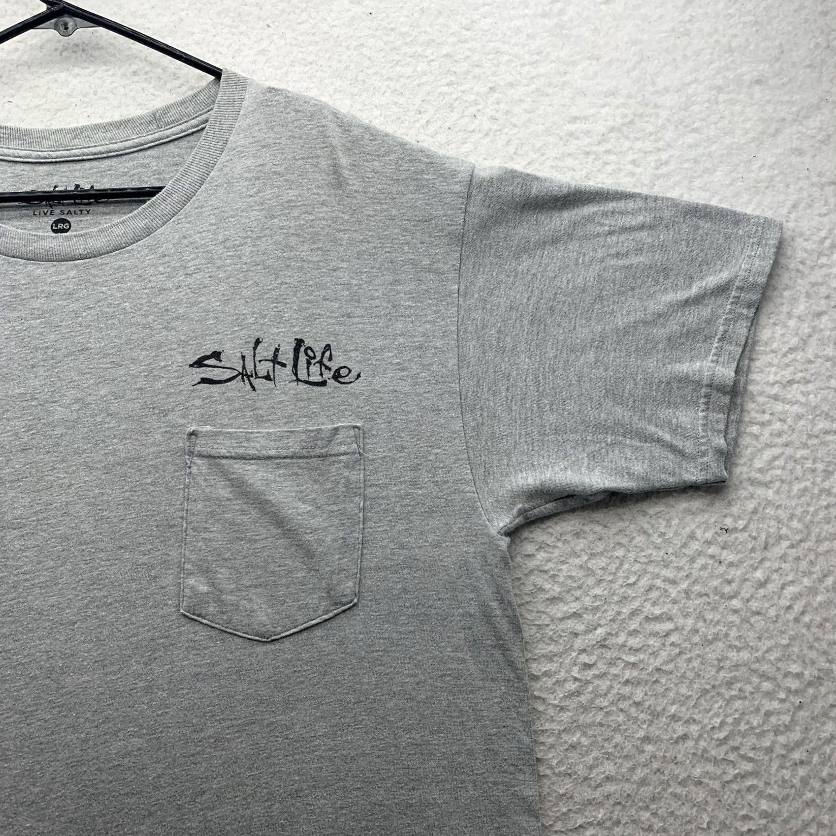 Vintage Salt Life T-Shirt Mens Large L Gray Hook Line Sinker Fishing Outdoors Southern Size US L / EU 52-54 / 3 - 3 Thumbnail