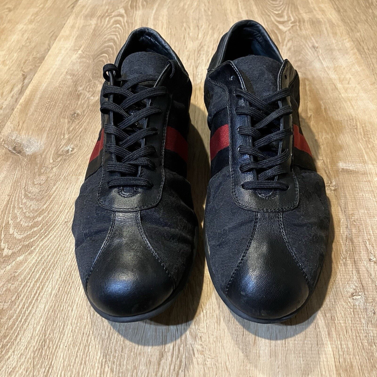 Gucci Gucci GG Signature Low Top Black Stripe Canvas CLEAN Shoes Size US 10 / EU 43 - 3 Thumbnail