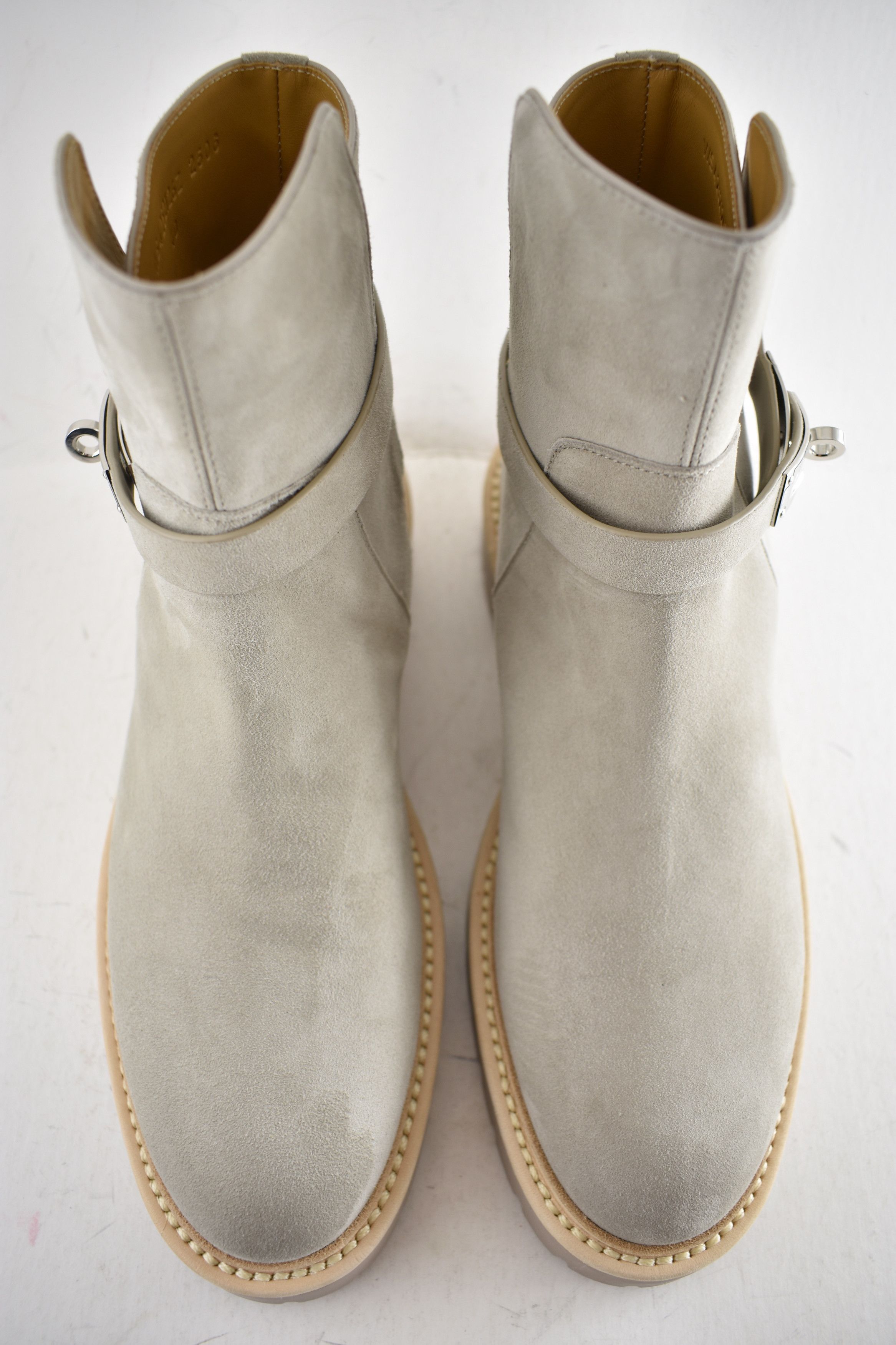 Hermes Hermes Jeff Ankle Boot Galet Suede Kelly Lock Buckle 40 Size US 10 / IT 40 - 11 Thumbnail