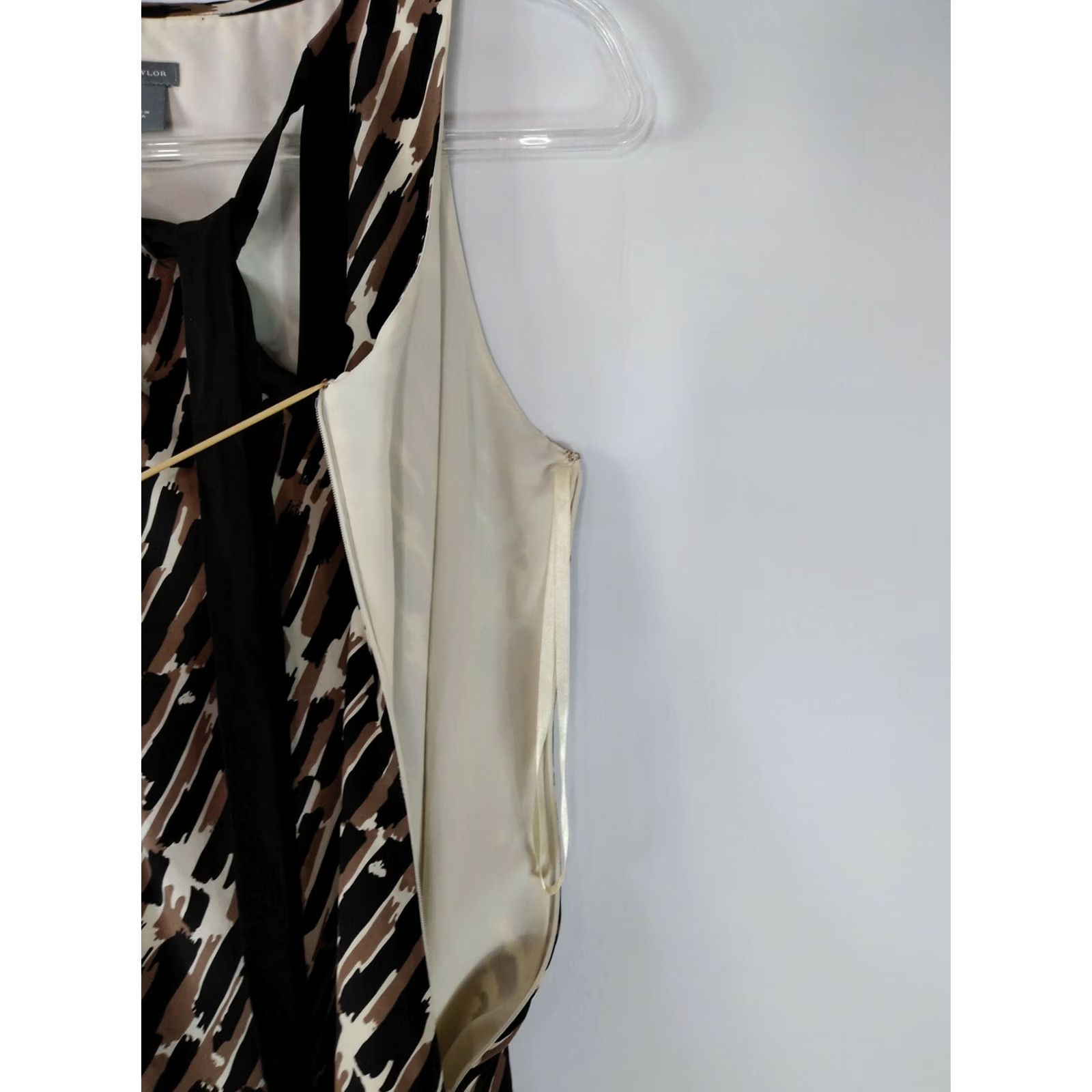 Ann Taylor Ann Taylor Womens Dress Size 6 Silk Sleeveless Dress Side Zip Lined Knee Length Multicolor Size M / US 6-8 / IT 42-44 - 3 Thumbnail
