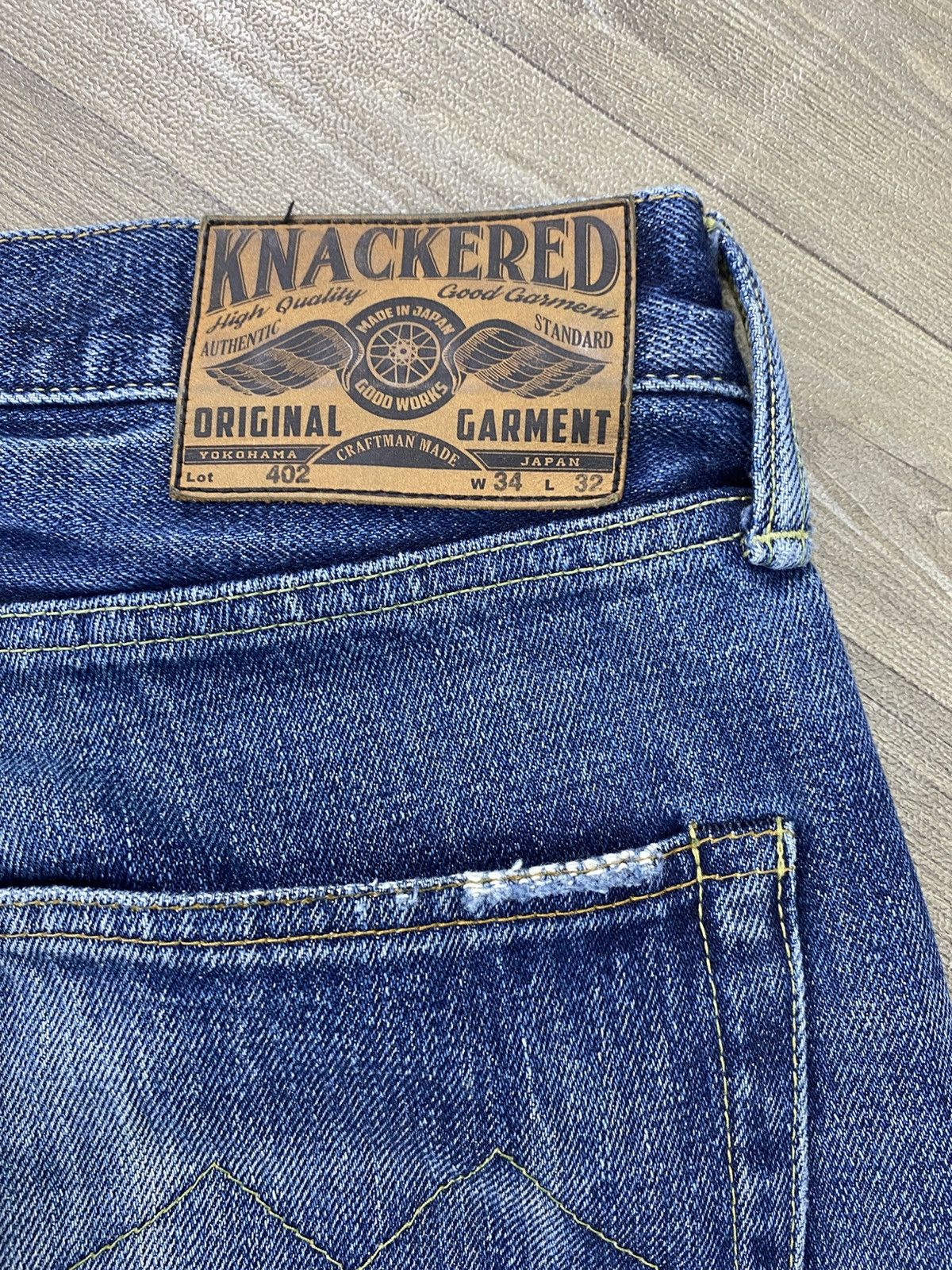 Japanese Brand Knackered Japan Distressed Selvedge Raw Denim Faded Jeans Size US 34 / EU 50 - 15 Thumbnail