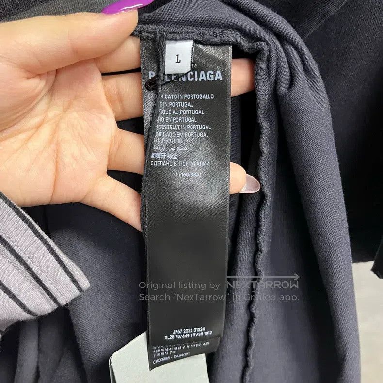 Balenciaga Balenciaga Coal Grey Oversized Round Neck Short Sleeve T-S Size US S / EU 44-46 / 1 - 3 Thumbnail