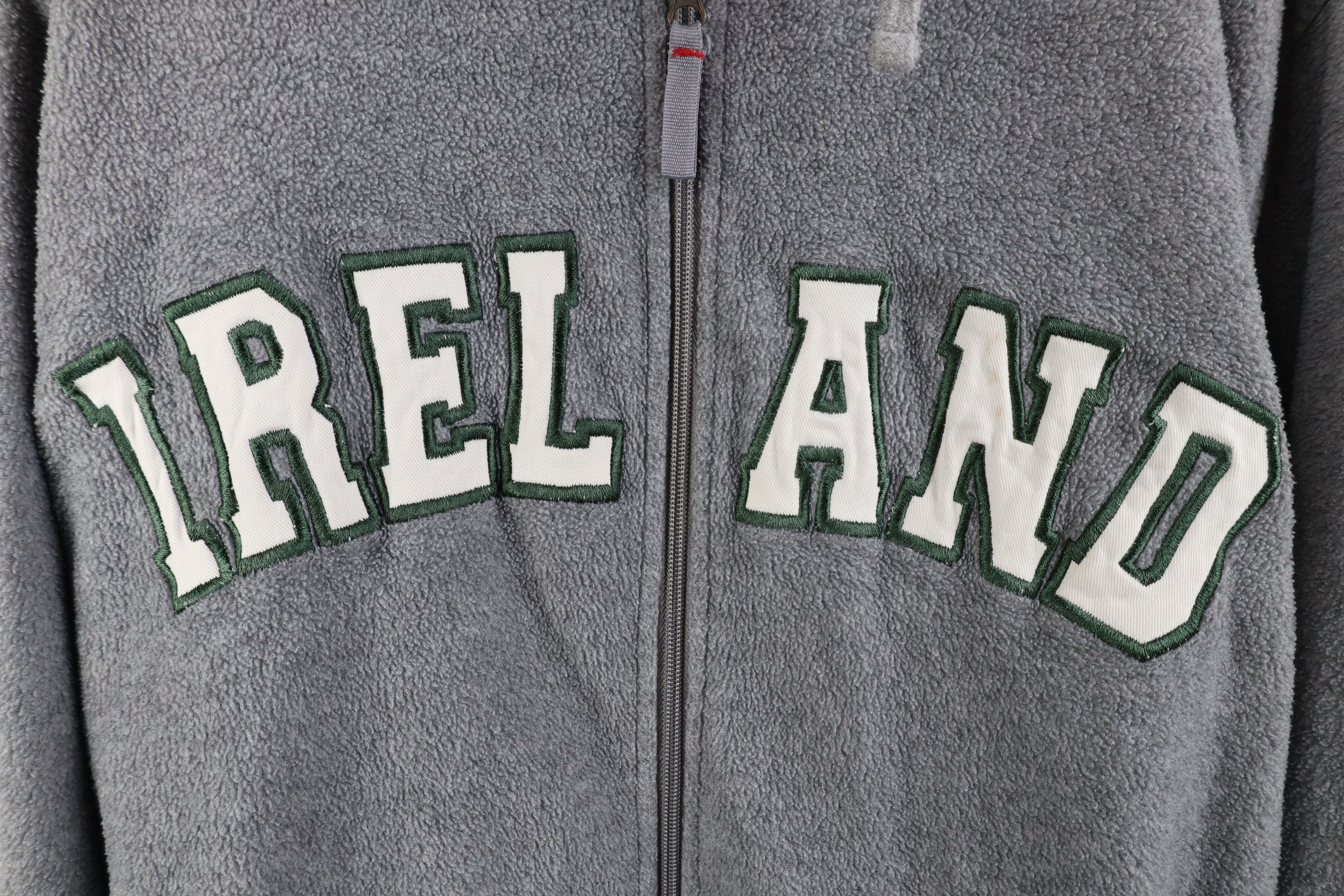 Vintage Vintage 90s Y2K Ireland Rugby Fleece Full Zip Hoodie Gray Size XL / US 12-14 / IT 48-50 - 4 Thumbnail