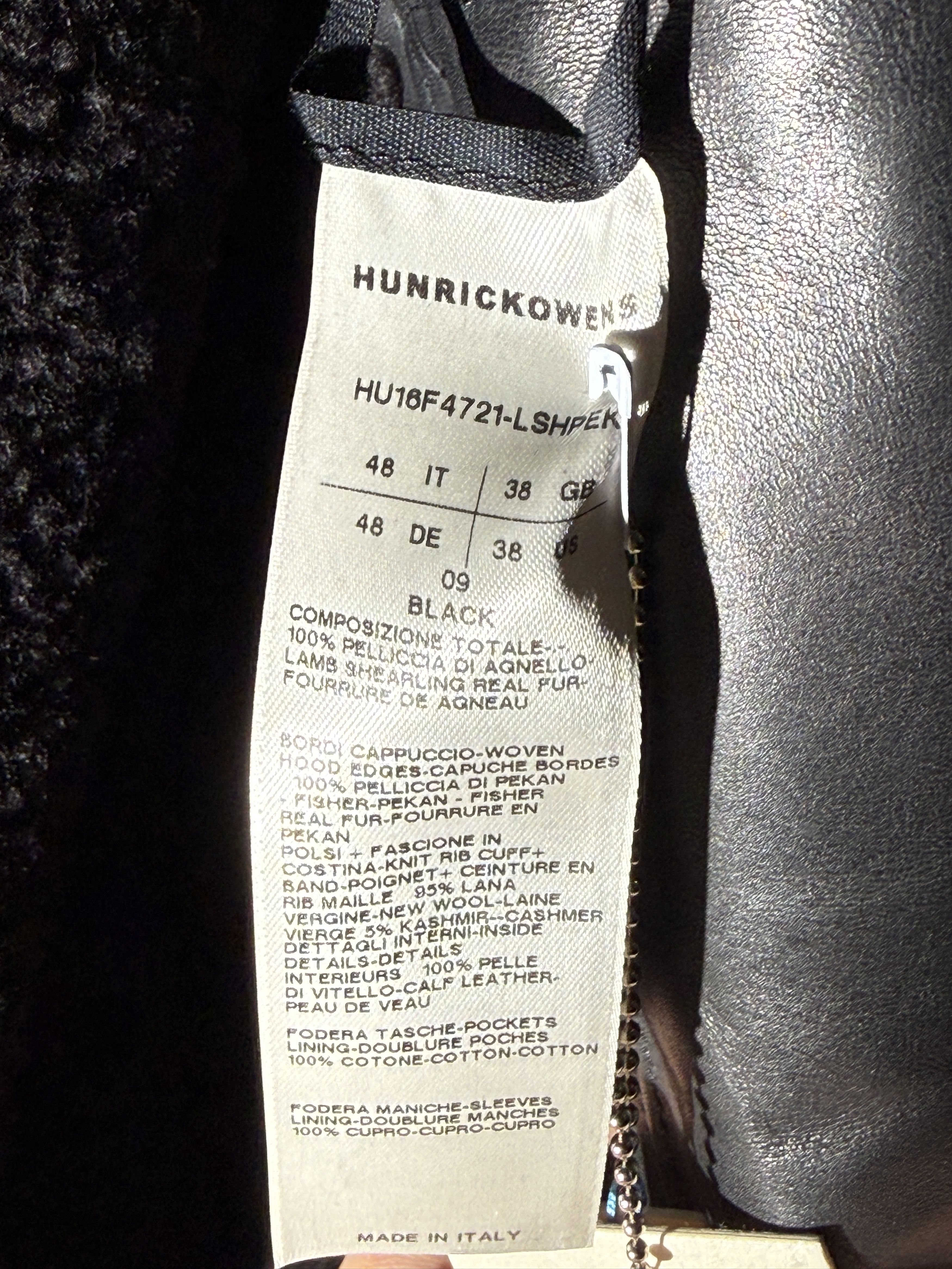 Rick Owens HUN RICK OWENS Shearling Leather Jacket Size US M / EU 48-50 / 2 - 8 Thumbnail