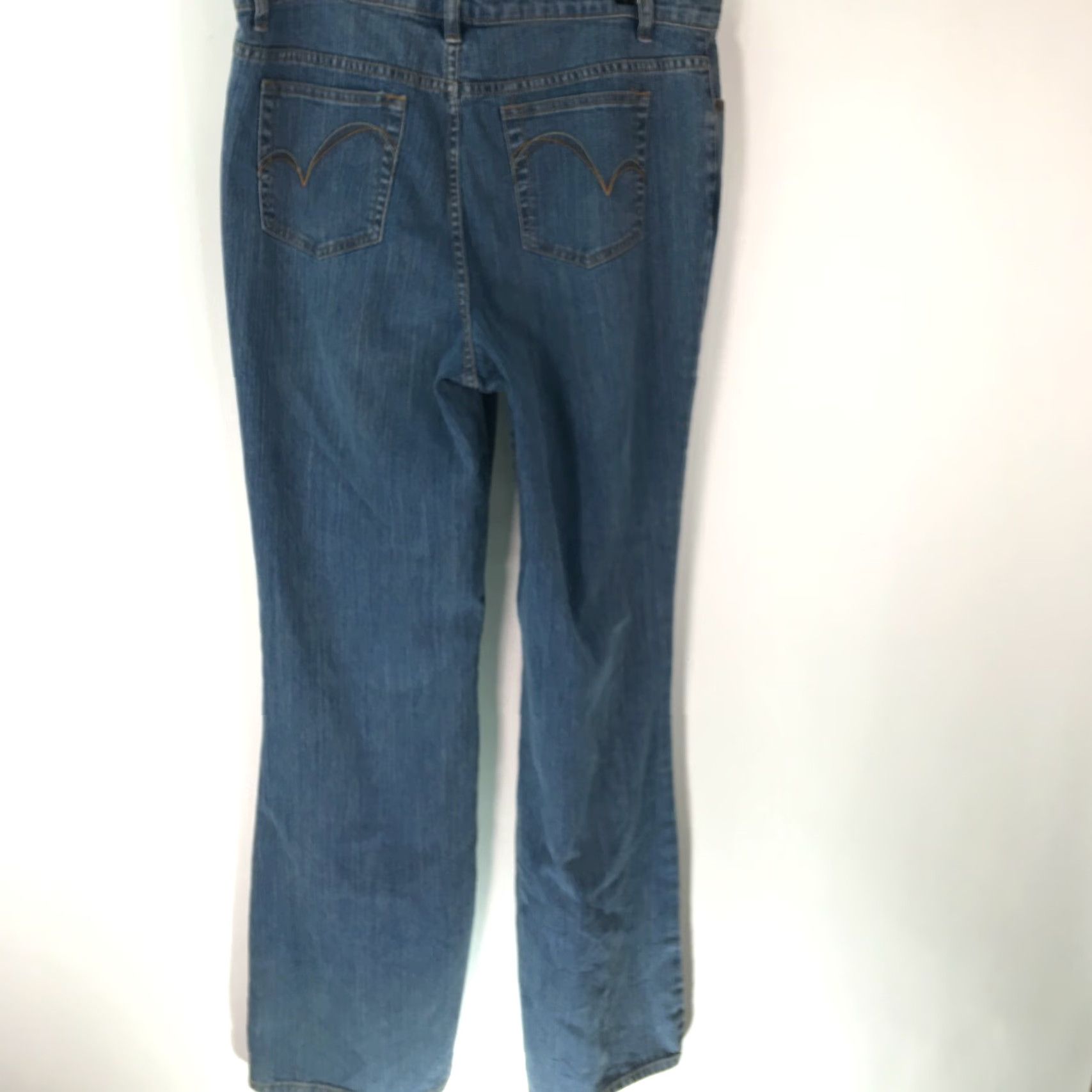 Denime Venezia Womens Casual Flat Front Stretch And Flare Denim Blue Jeans Size 8 Tall Size 30" / US 8 / IT 44 - 2 Thumbnail