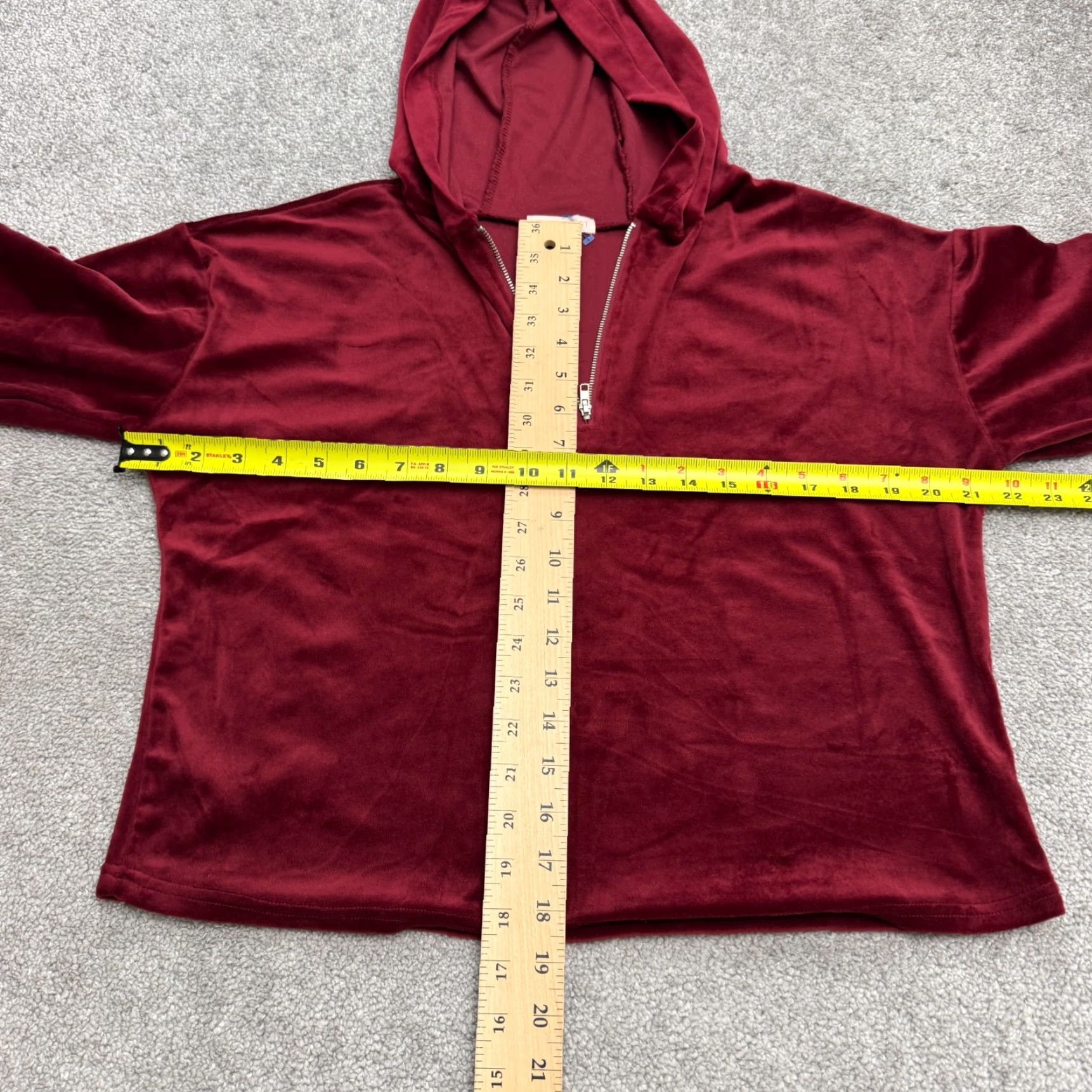 Vintage Ultra Flirt Hoodie 1/4 Zip Velour Sweatshirt Womens M Red Velour Logo Casual Outdoor Streetwear Size M / US 6-8 / IT 42-44 - 7 Thumbnail