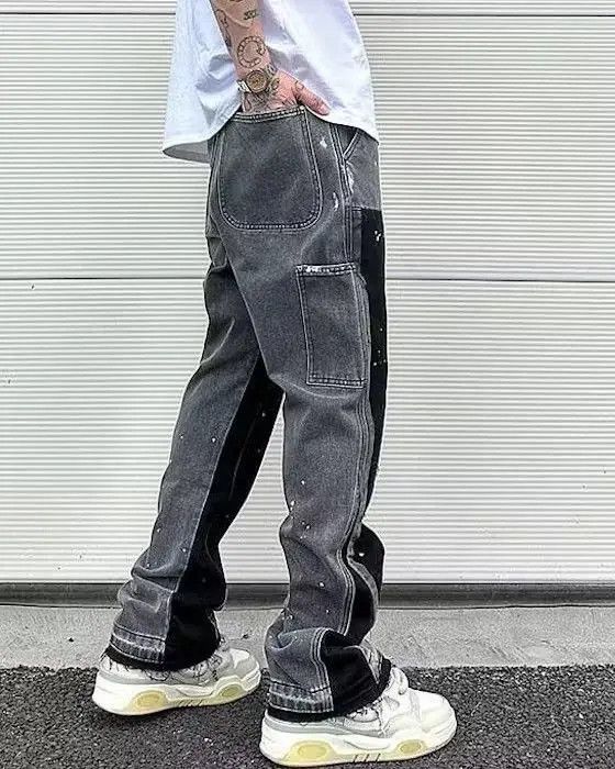 Japanese Brand Black Color Graffiti Flared Denim Pant Size US 32 / EU 48 - 3 Thumbnail