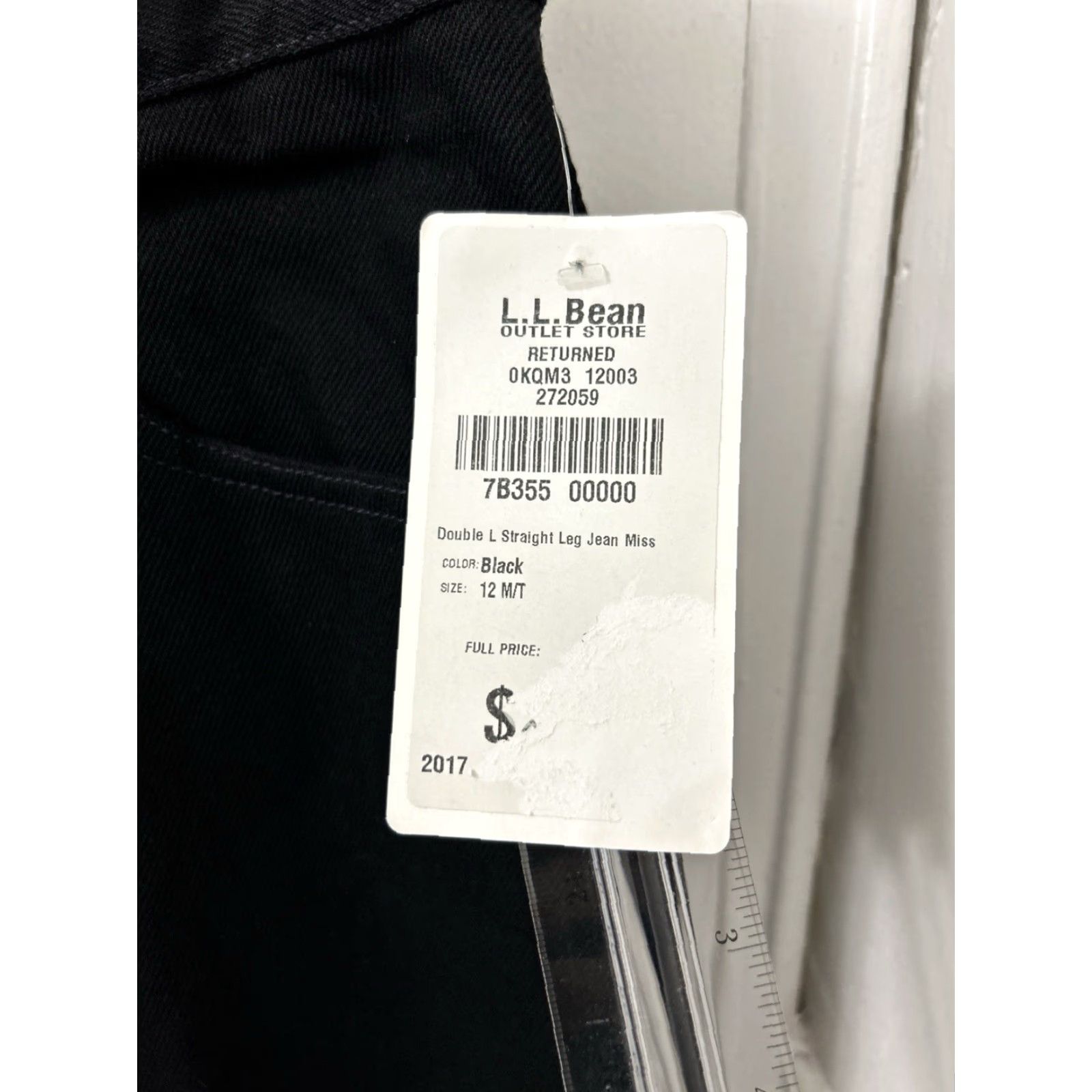 Vintage L.L. Bean Jeans Womens 12x32 Black Double L Straight Leg 100% Cotton NWT Denim Zipper Button Five-Pocket Modern Classic Jeans Mens Women? Size 34" / US 12 / IT 48 - 7 Thumbnail