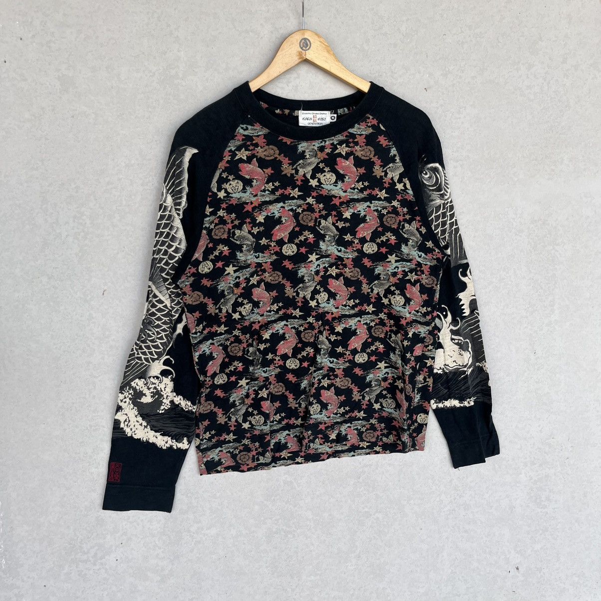 Other Vintage Black Multi Coloured Long Sleeve Top Size M Size M / US 6-8 / IT 42-44 - 3 Thumbnail