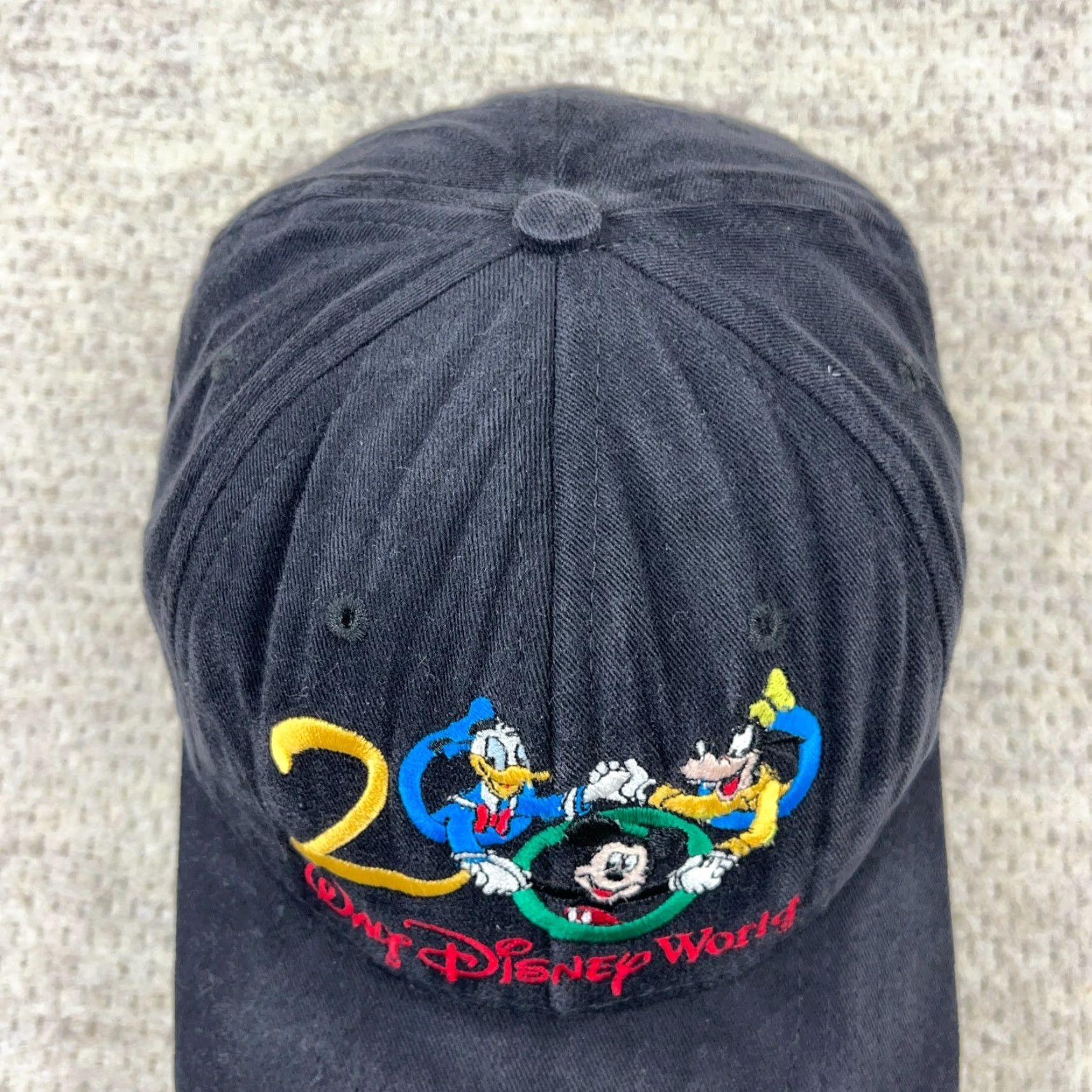 Disney VINTAGE Disney Hat Cap Baseball Cap Mens One Size Black 90s Goofy Mickey Donald Cartoon Logo Adjustable Strap Back Size ONE SIZE - 3 Thumbnail