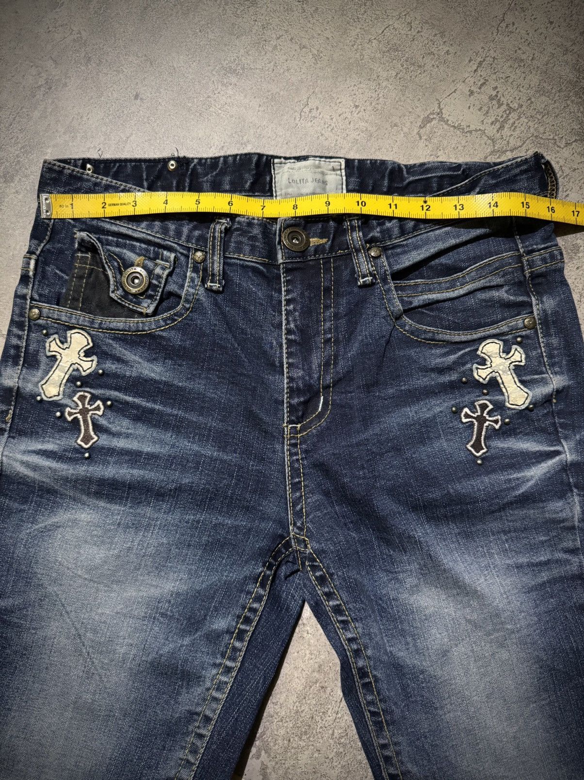 Tornado Mart Y2k Lolita skull cross ifsixwasnine bootcut jeans Size US 31 - 14 Thumbnail
