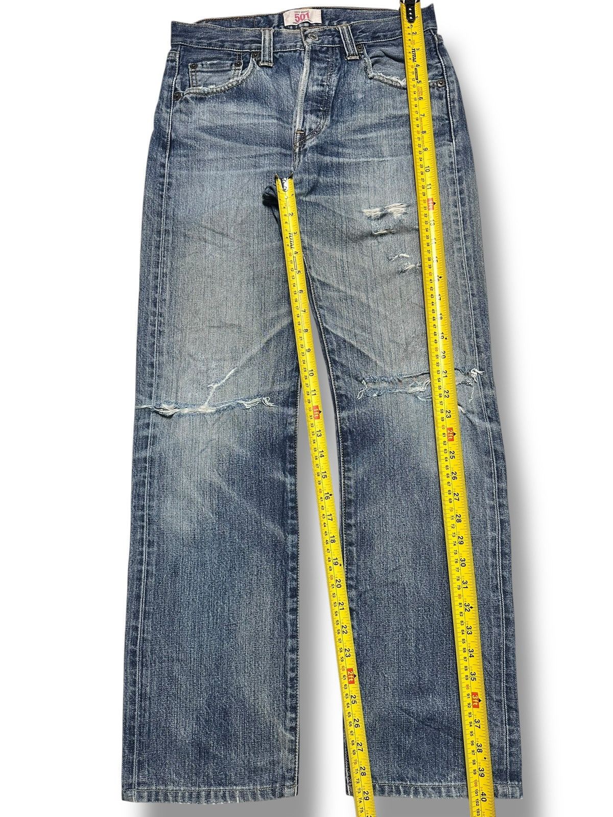 Levi's Levis 501 Vintage Y2K With Distressed Straight Leg Butterfly Size US 30 / EU 46 - 20 Thumbnail