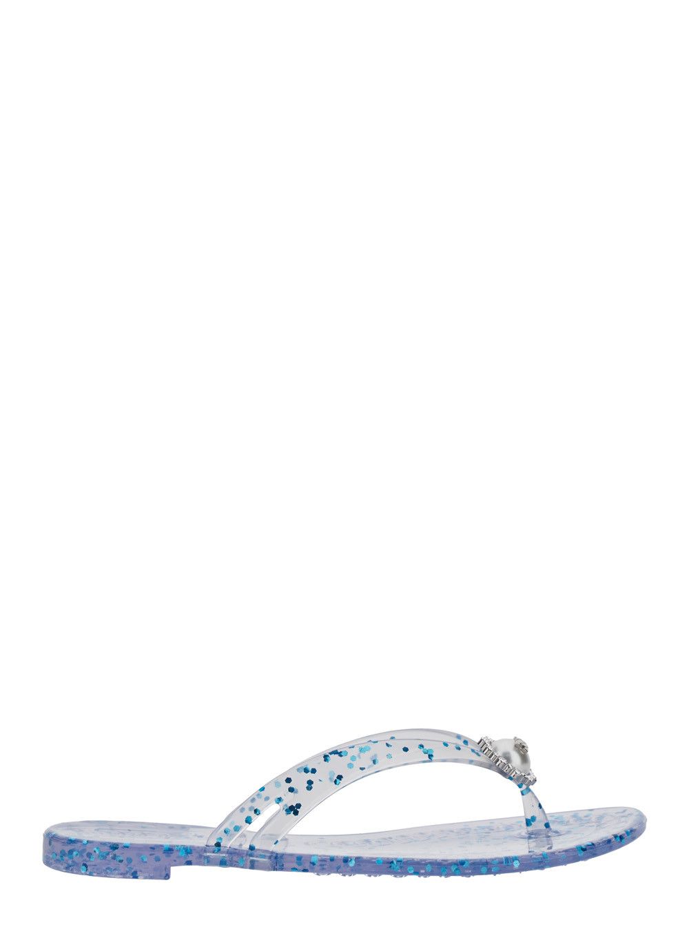 Casadei Multicolor Crystal-Embellished Flip-Flop Sandal in PVC for Women Size US 9 / IT 39 - 1 Thumbnail