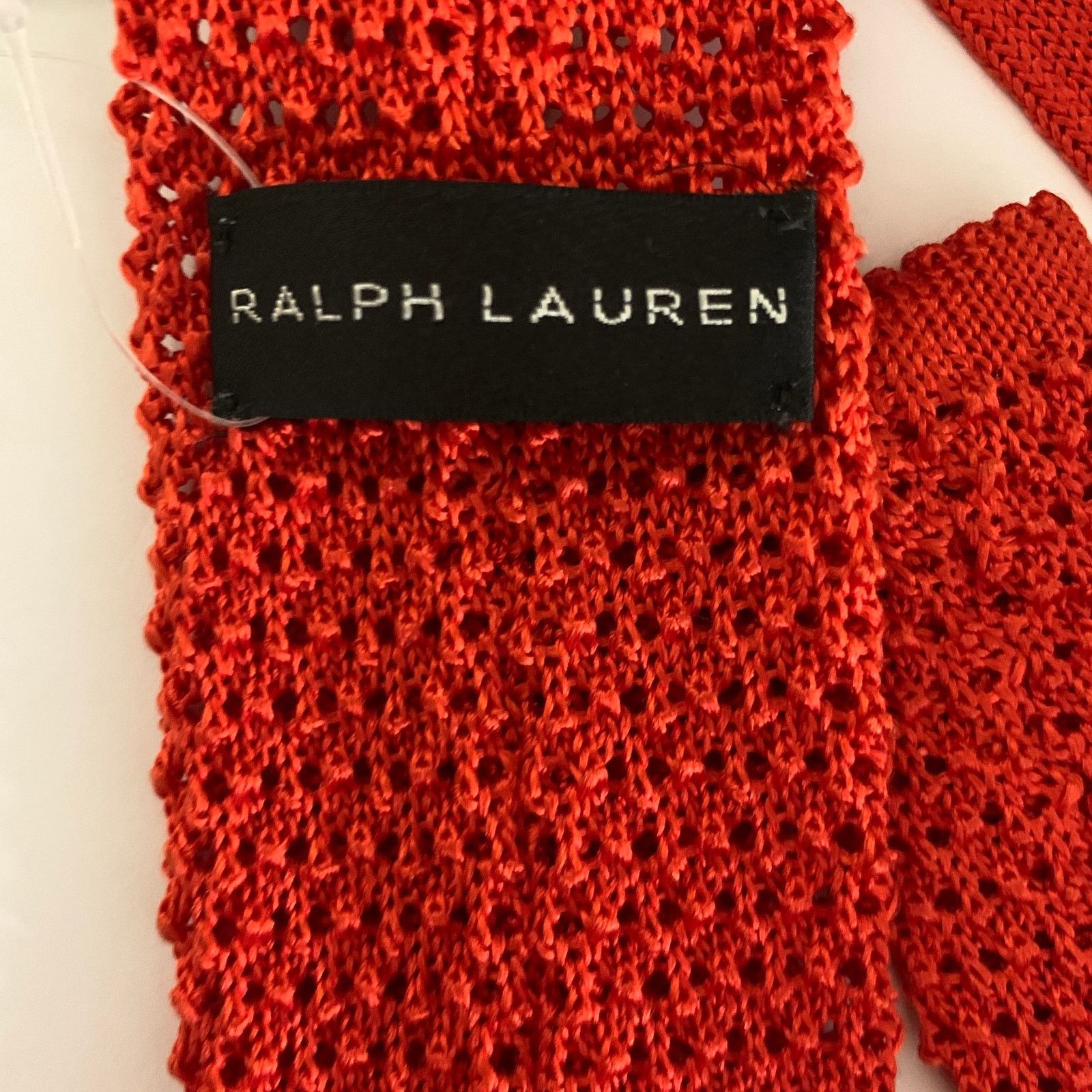 Ralph Lauren RALPH LAUREN Orange Knit Wool Blend Tie Size ONE SIZE - 3 Thumbnail