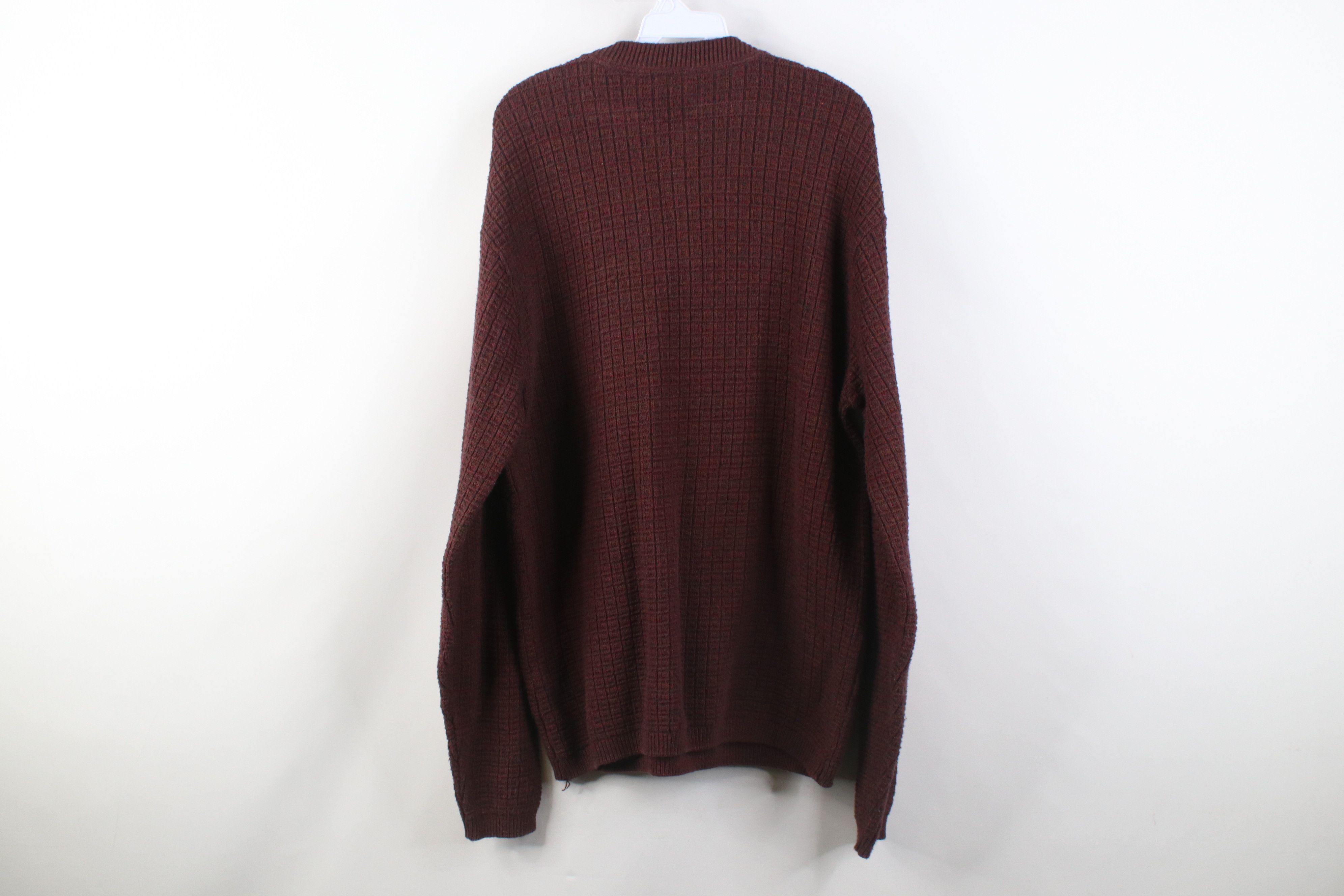 Vintage Vintage 90s Streetwear Checkered Knit Henley Sweater Red Size US XL / EU 56 / 4 - 7 Thumbnail