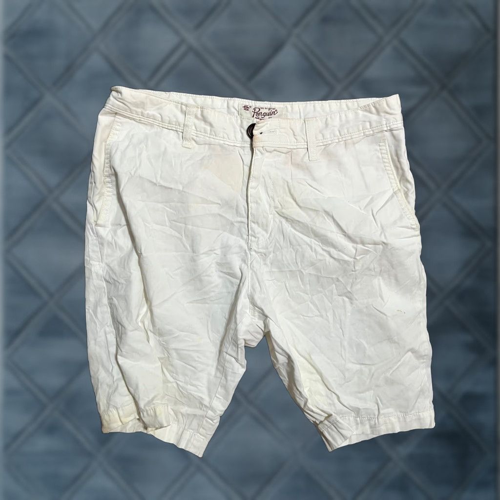 Vintage Penguin by Munsing Wear Chino Shorts Men's White Cotton 30 Regular Inseam 8 Speckled Front Flat Pocket 1930s-2020s Casual Shirt? Size US 30 / EU 46 - 1 Thumbnail