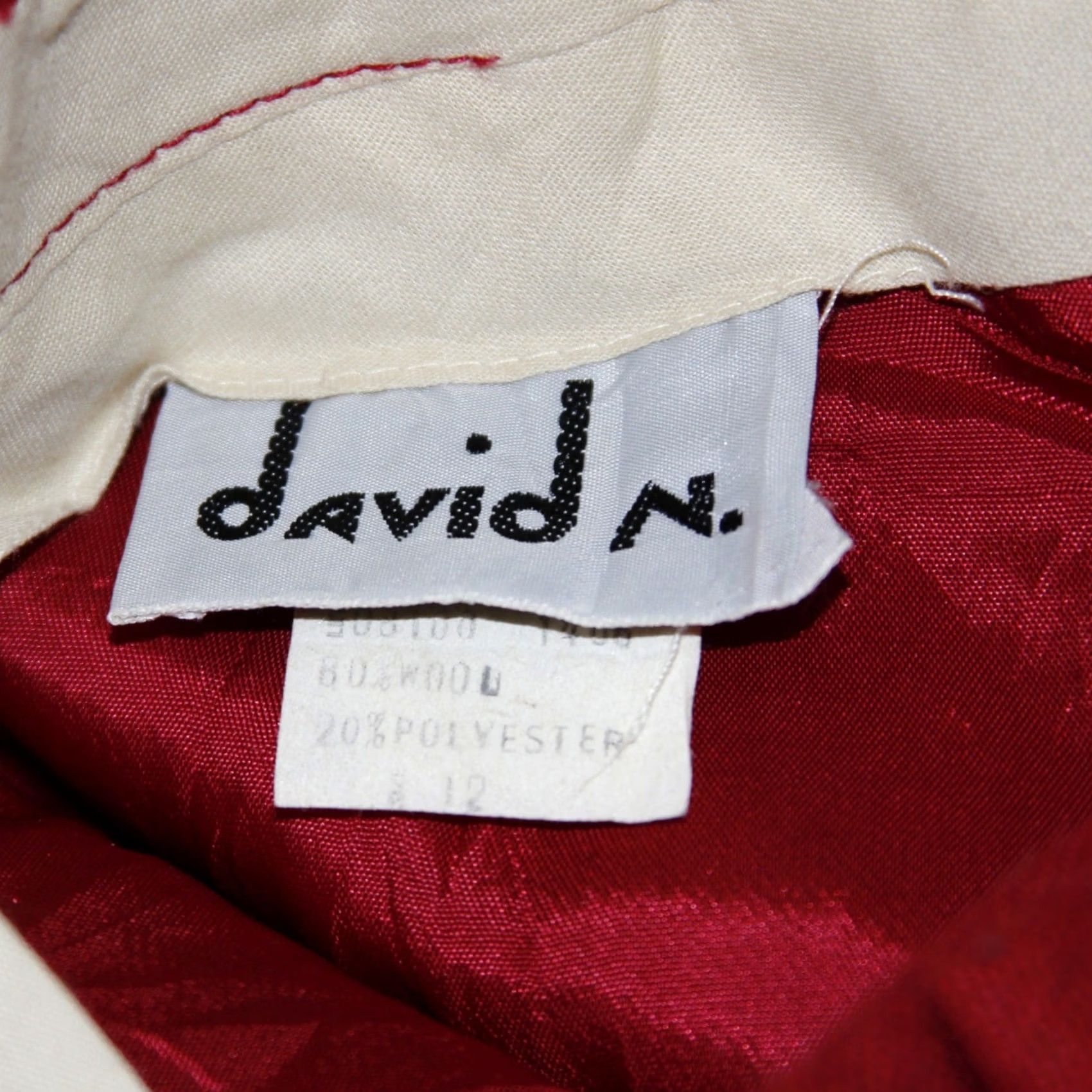 Vintage VINTAGE David N. Women Red Wool Blend Pleated High Waist Trousers Pants Size 12 Size 34" / US 12 / IT 48 - 4 Thumbnail