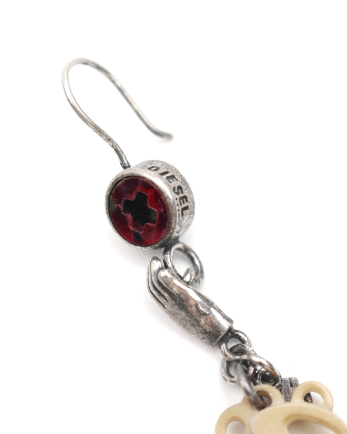 Diesel 2000S DIESEL MIXED RED GEM HAND CHARM SINGLE EARRING Size ONE SIZE - 5 Thumbnail