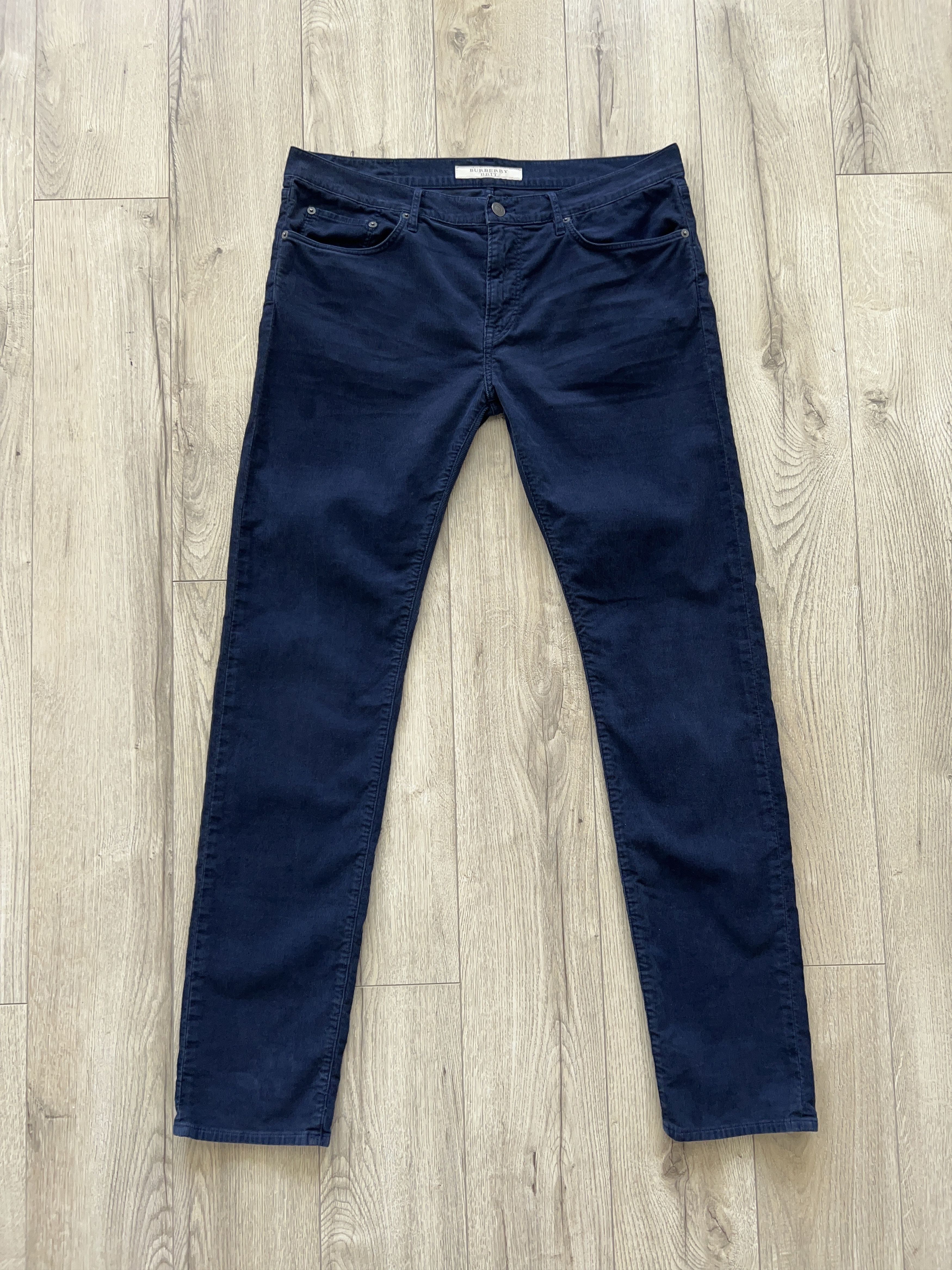 Burberry × Designer Brit Corduroy Chino Pants Trousers Navy Blue Size W35 L34 Size US 35 - 1 Thumbnail