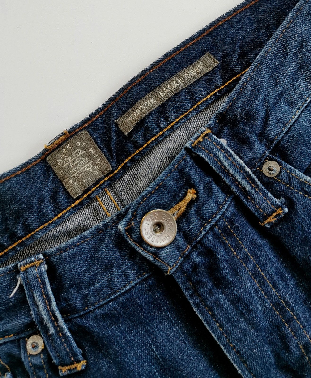Vintage Back Number Patchwork Reworked Ankle Jeans Vintage Size US 33 - 7 Thumbnail