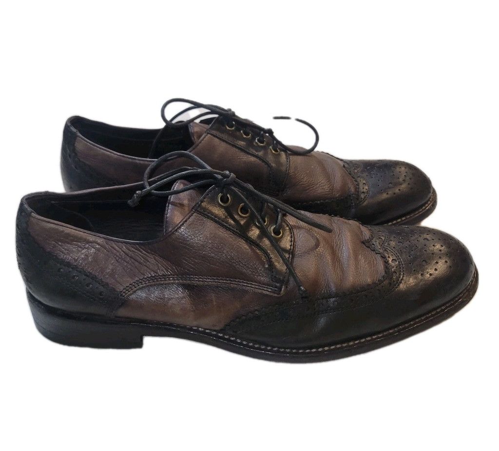 John Varvatos John Varvatos Men's Lace-Up Black/Brown Oxford Genuine Leat Size US 10.5 / EU 43-44 - 4 Thumbnail