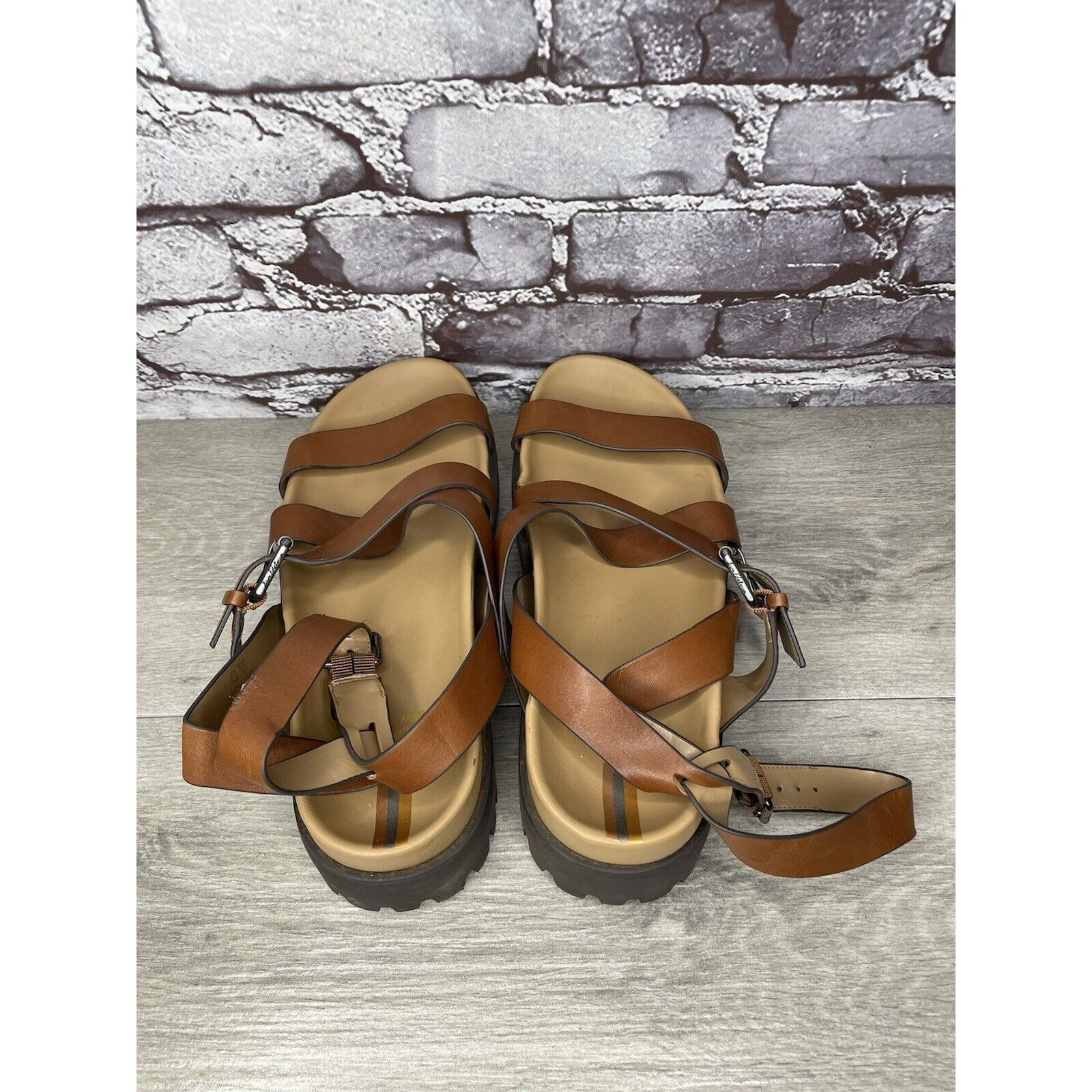 Sam Edelman Sam Edelman Eleanora Brown Leather Lug Sole Strap Sandals Wo Size US 11 / IT 41 - 5 Thumbnail