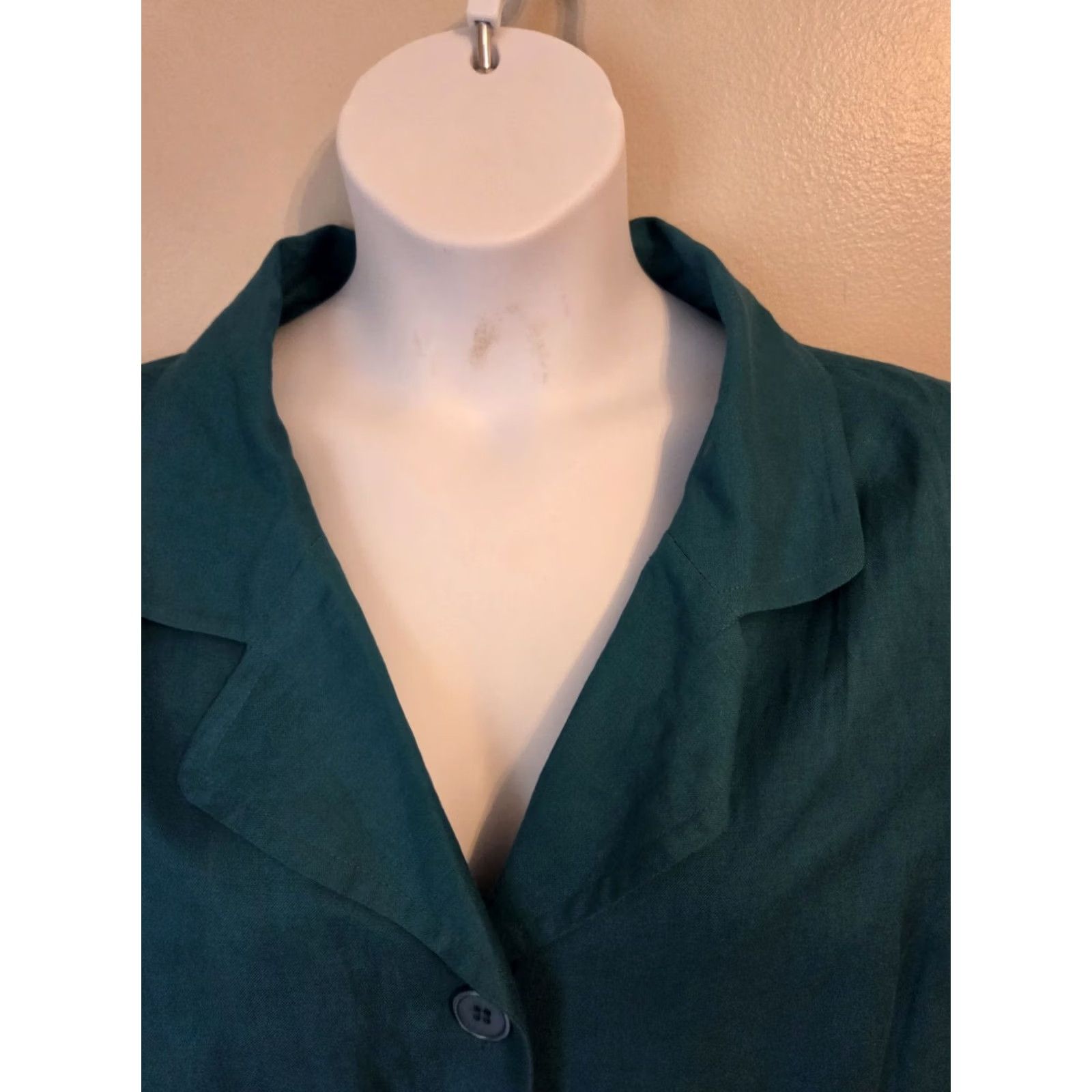 Vintage VINTAGE JG Hook Blazer Jacket Teal Linen Blend 32W Plus | Women Blazer, Long Sleeve, Solid Blue, Plus Size, Dry Clean Only, 80s-90s (If applicable) Size XXS / US 00 / IT 34 - 2 Thumbnail
