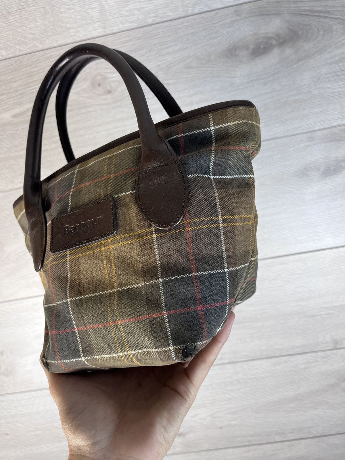 Barbour Women's Barbour Tote Hand Bag Cotton Leather Tartan Bag Smal Size ONE SIZE - 3 Thumbnail