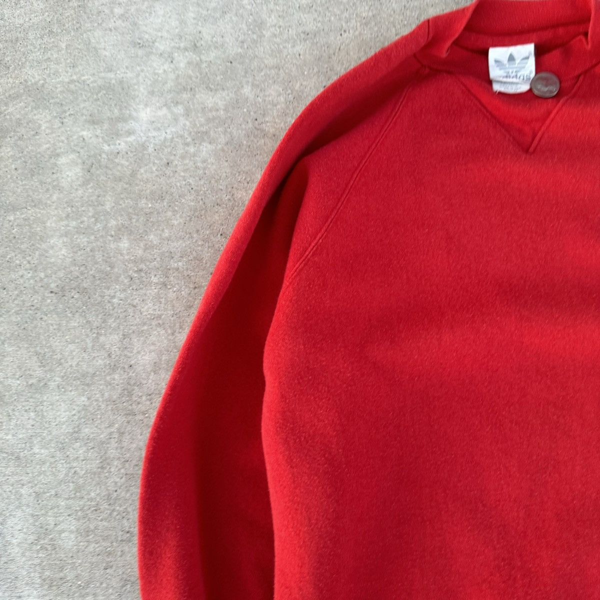 Adidas × Nike Vintage 80s Made In USA Red Adidas Logo Crewneck Fits Small Size US S / EU 44-46 / 1 - 7 Thumbnail