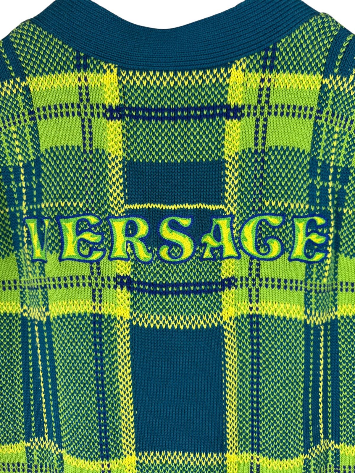 Versace Versace Green Blue Check Logo Vest Size US M / EU 48-50 / 2 - 8 Thumbnail
