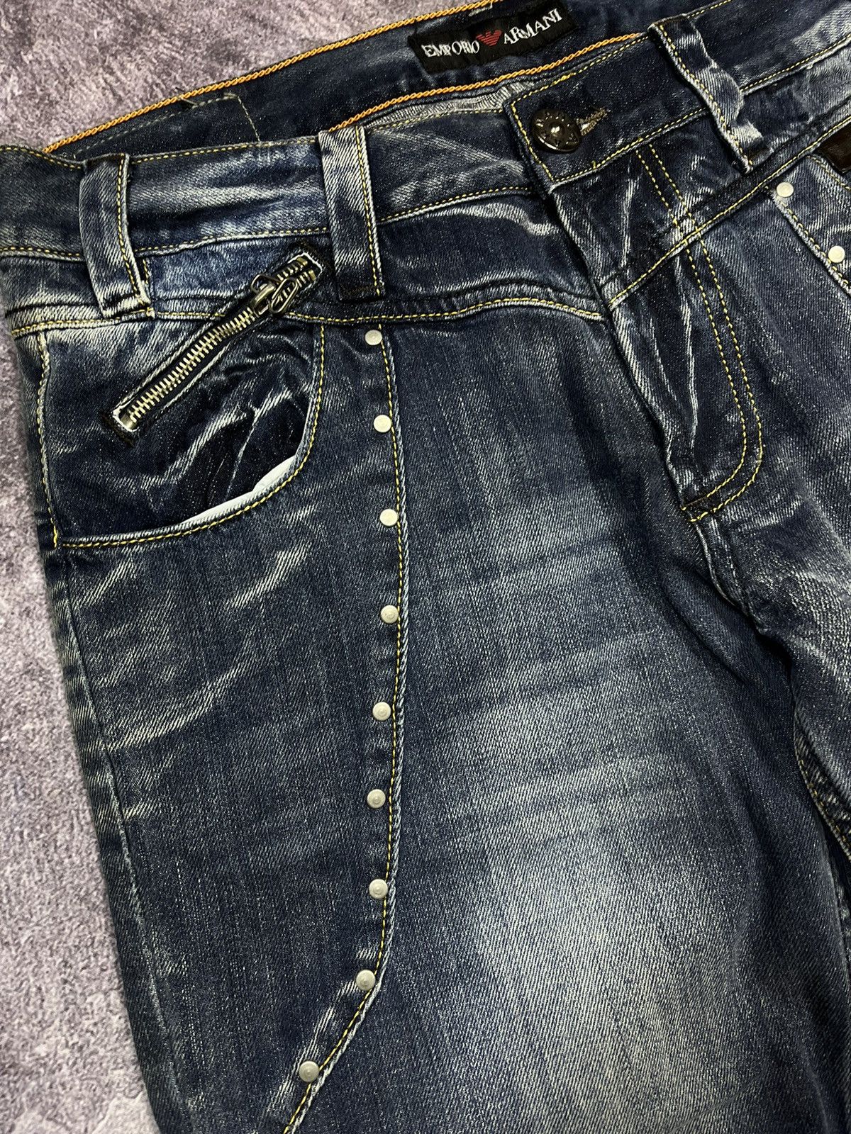 Emporio Armani Armani Jeans Big Logo Jeans Vintage Streetwear Y2K Avantgard Size US 32 / EU 48 - 8 Thumbnail