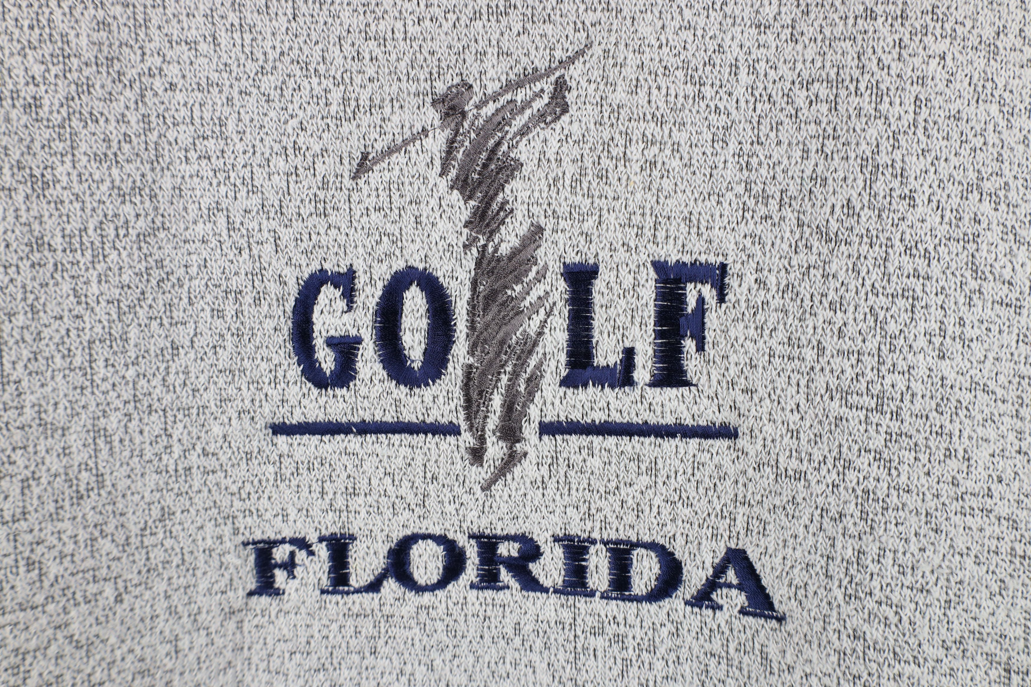 Vintage Vintage 90s Streetwear Golf Florida Sweatshirt Gray USA Size US M / EU 48-50 / 2 - 4 Thumbnail