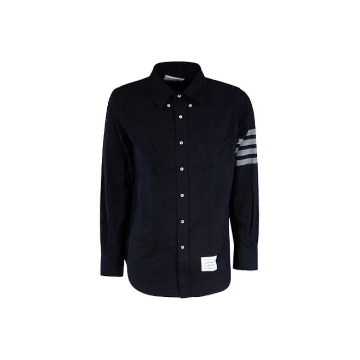 Thom Browne Thom Browne Classic Navy Long Sleeve Shirt Size US S / EU 44-46 / 1 - 1 Thumbnail