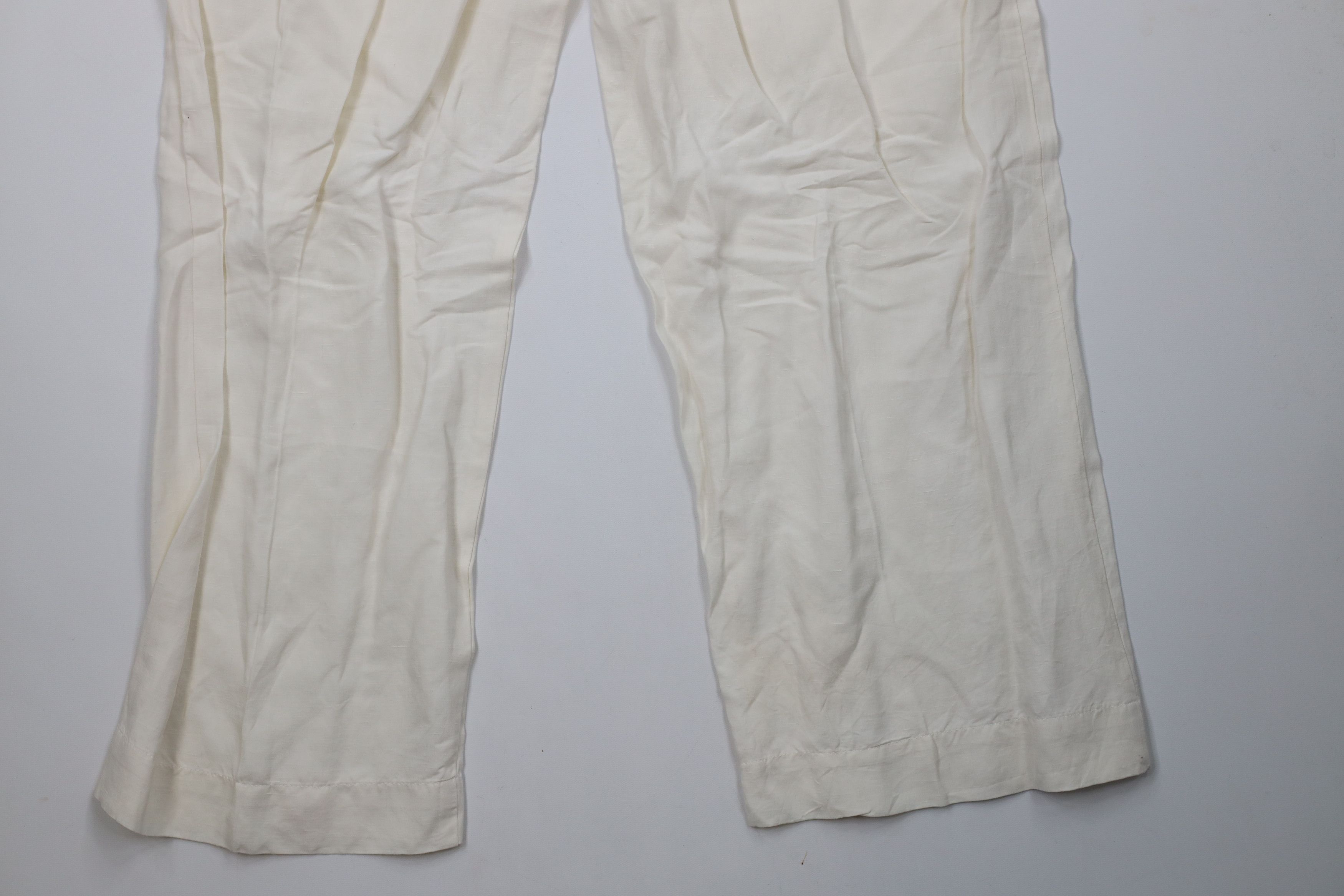 Vintage Vintage 90s Streetwear Silk Linen Wide Leg Harem Pants Cream Size 40" / US 18 - 11 Thumbnail