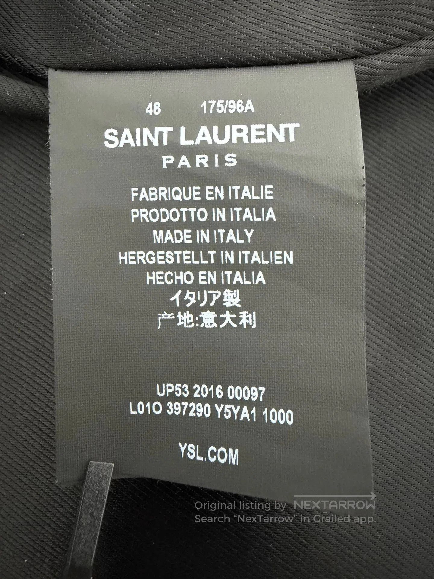 Saint Laurent Paris Black Leather Biker Jacket. Size US M / EU 48-50 / 2 - 6 Thumbnail