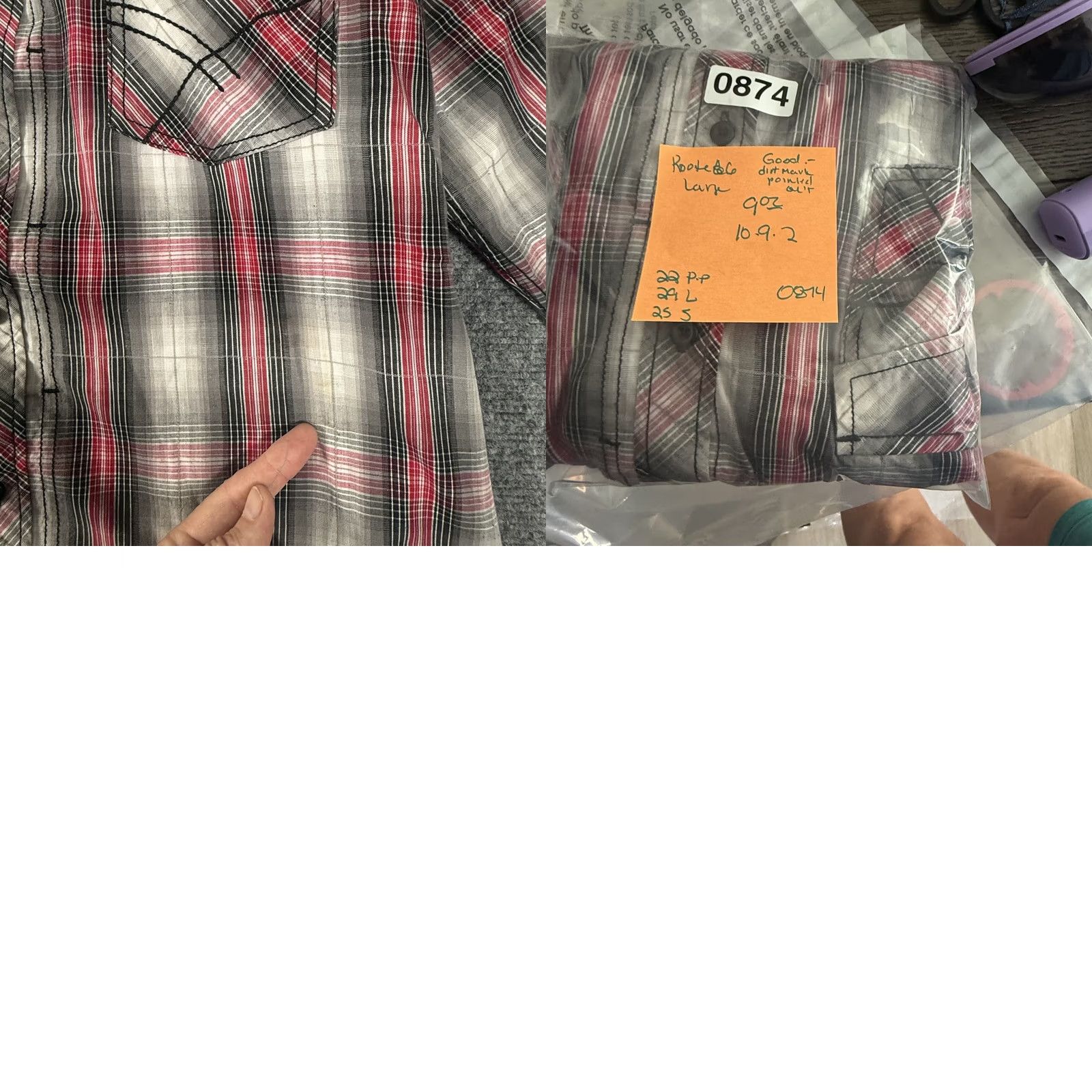 Route 66 Route 66 Shirt Mens Large Red Gray Plaid Pearl Snap Western Long Sleeve Pockets Size US L / EU 52-54 / 3 - 8 Thumbnail