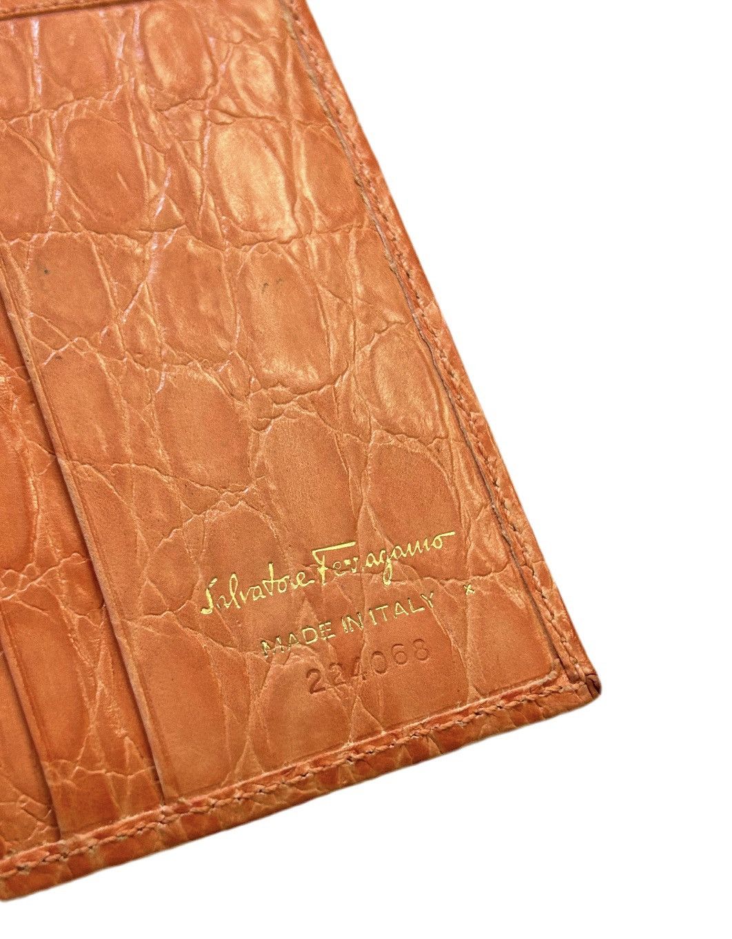 Salvatore Ferragamo Ferragamo Orange Leather Bifold Wallet Size ONE SIZE - 4 Thumbnail