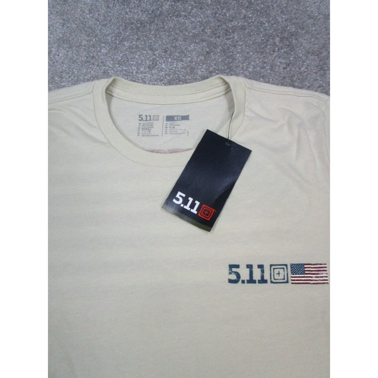 Vintage 5.11 Tactical Shirt Mens XS Beige American Flag Ss Cotton Blend Pullover New Size US XS / EU 42 / 0 - 2 Thumbnail