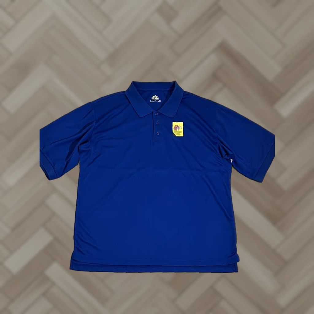 Vintage Old Mill Polo Shirt Men 2XL Short Sleeve Royal Blue Golf Shirt Polo Ball Logo Classic Knit 100% Polyester Size US XXL / EU 58 / 5 - 1 Thumbnail