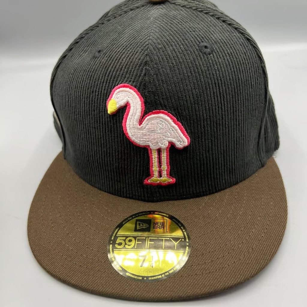 New Era Miami Beach Flamingos Hat Men 7 1/4 Corduroy MiLB Fitted Cap Size ONE SIZE - 2 Thumbnail