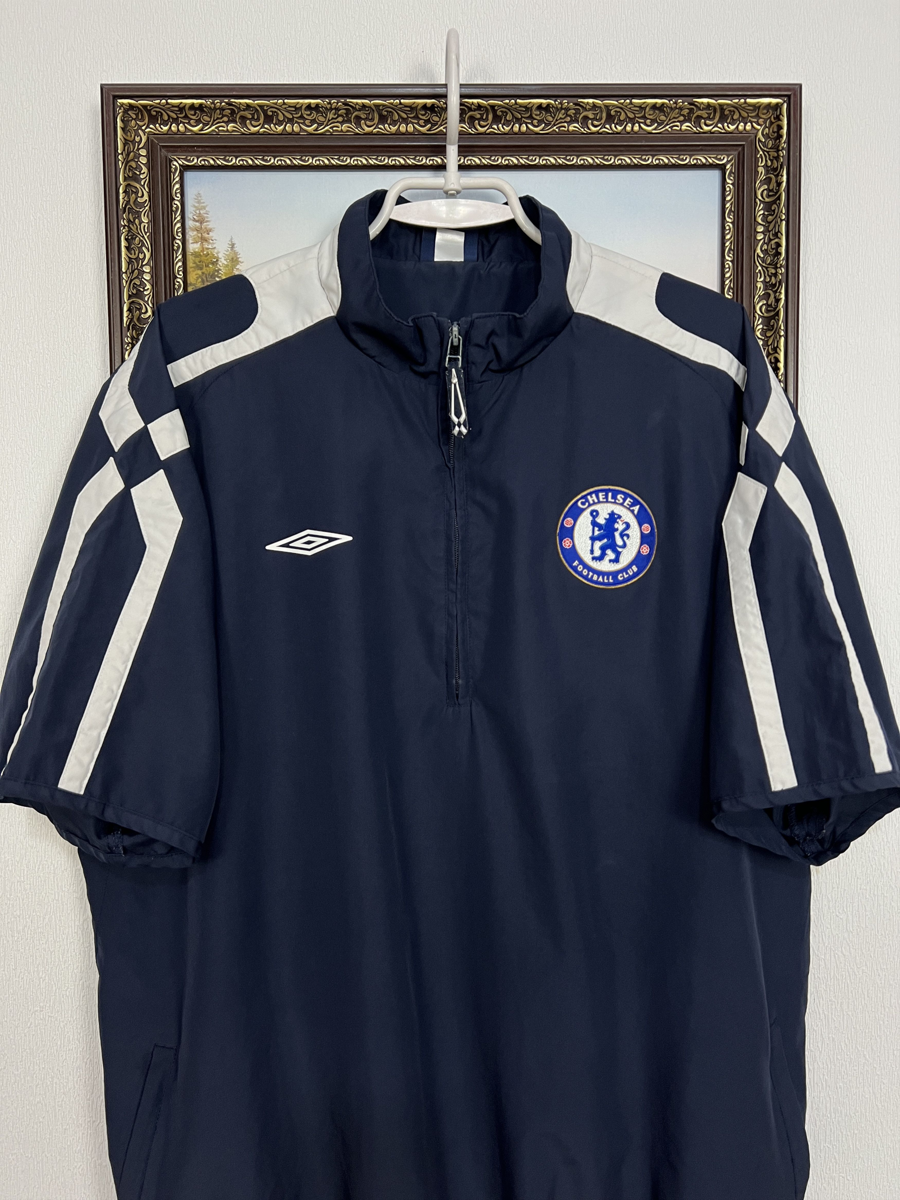 Adidas Vintage Chelsea Football Train Track Top Soccer Jacket Size US XL / EU 56 / 4 - 2 Thumbnail