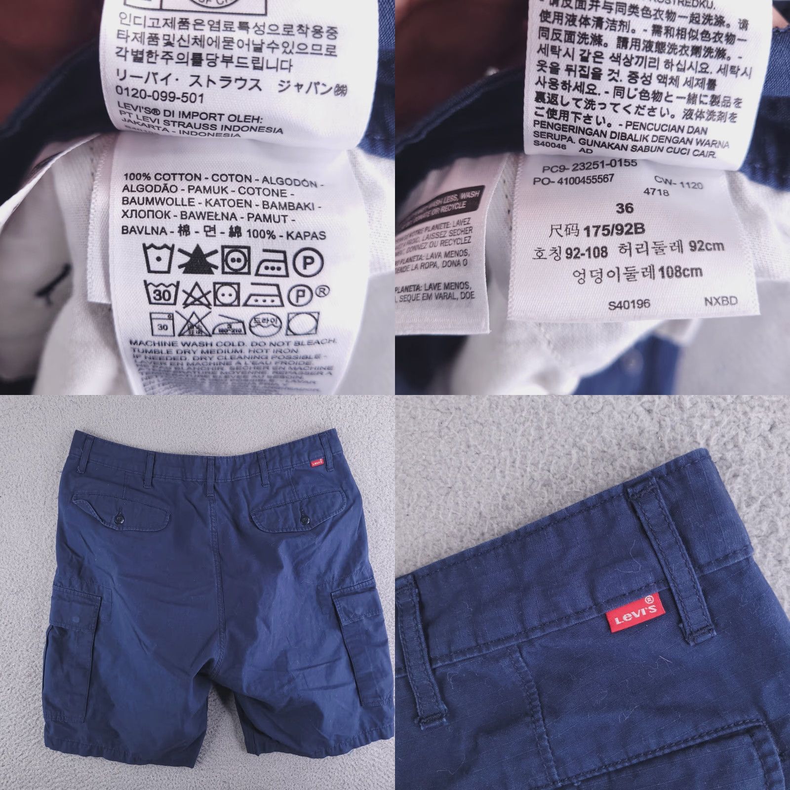 Levi's Levi's Shorts Mens 36 Blue Ripstop Cargo Utility navy Cargo Shorts Blue 36 Men Regular Navy Mens Size US 36 / EU 52 - 8 Thumbnail